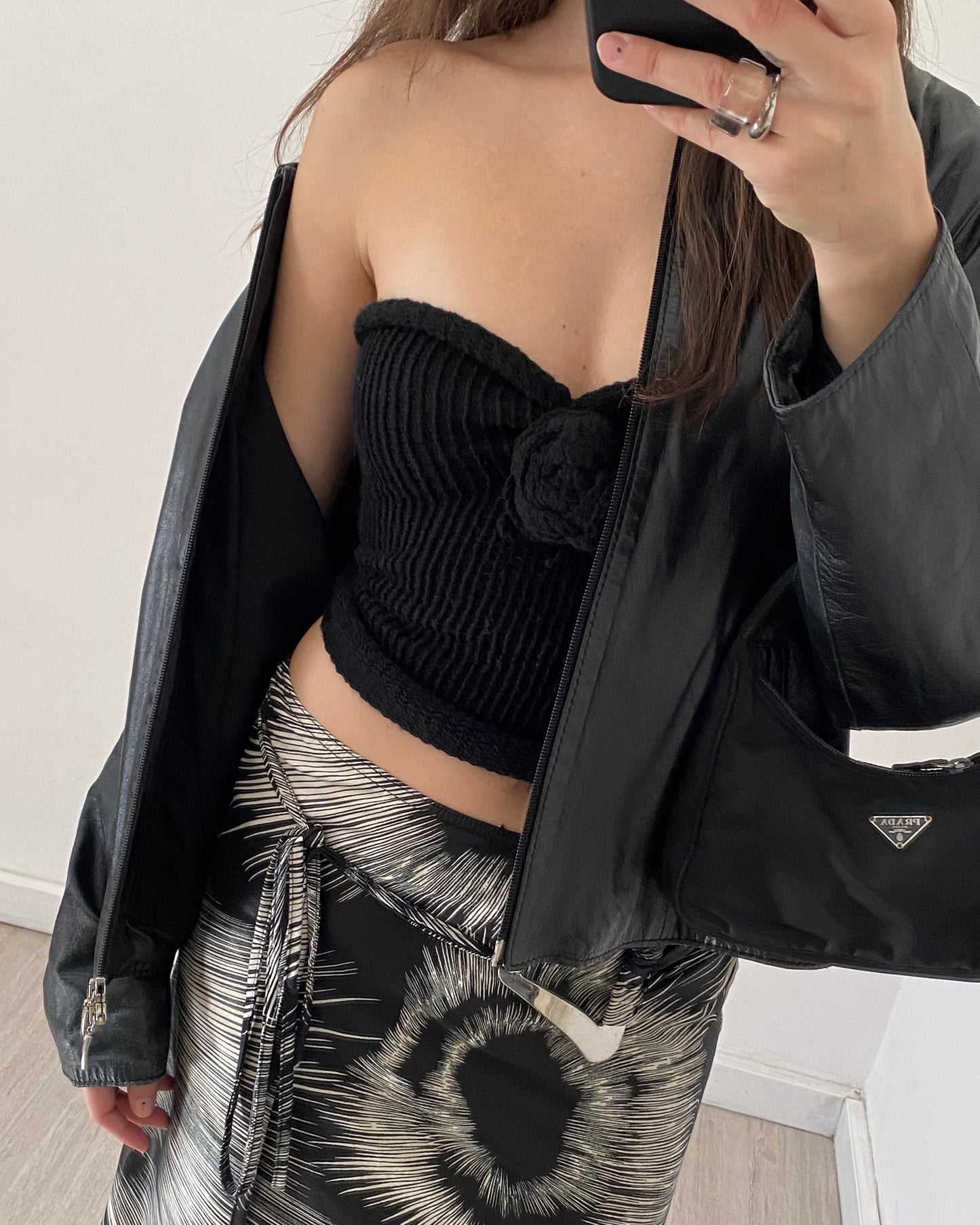 Knit top with flower