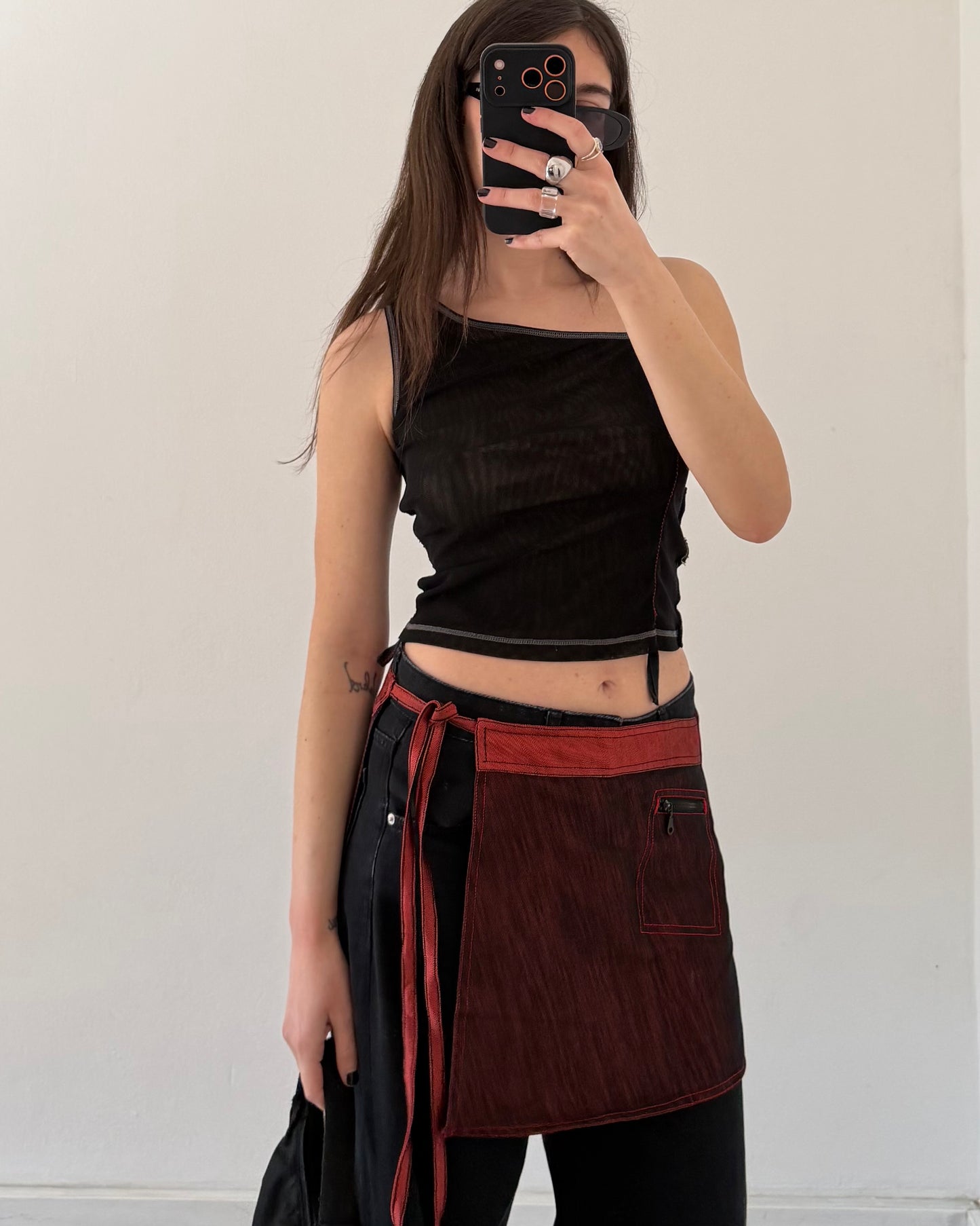 y2k wrap mini skirt