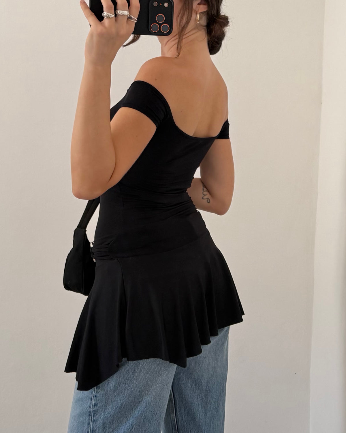 Mini dress with metal belt