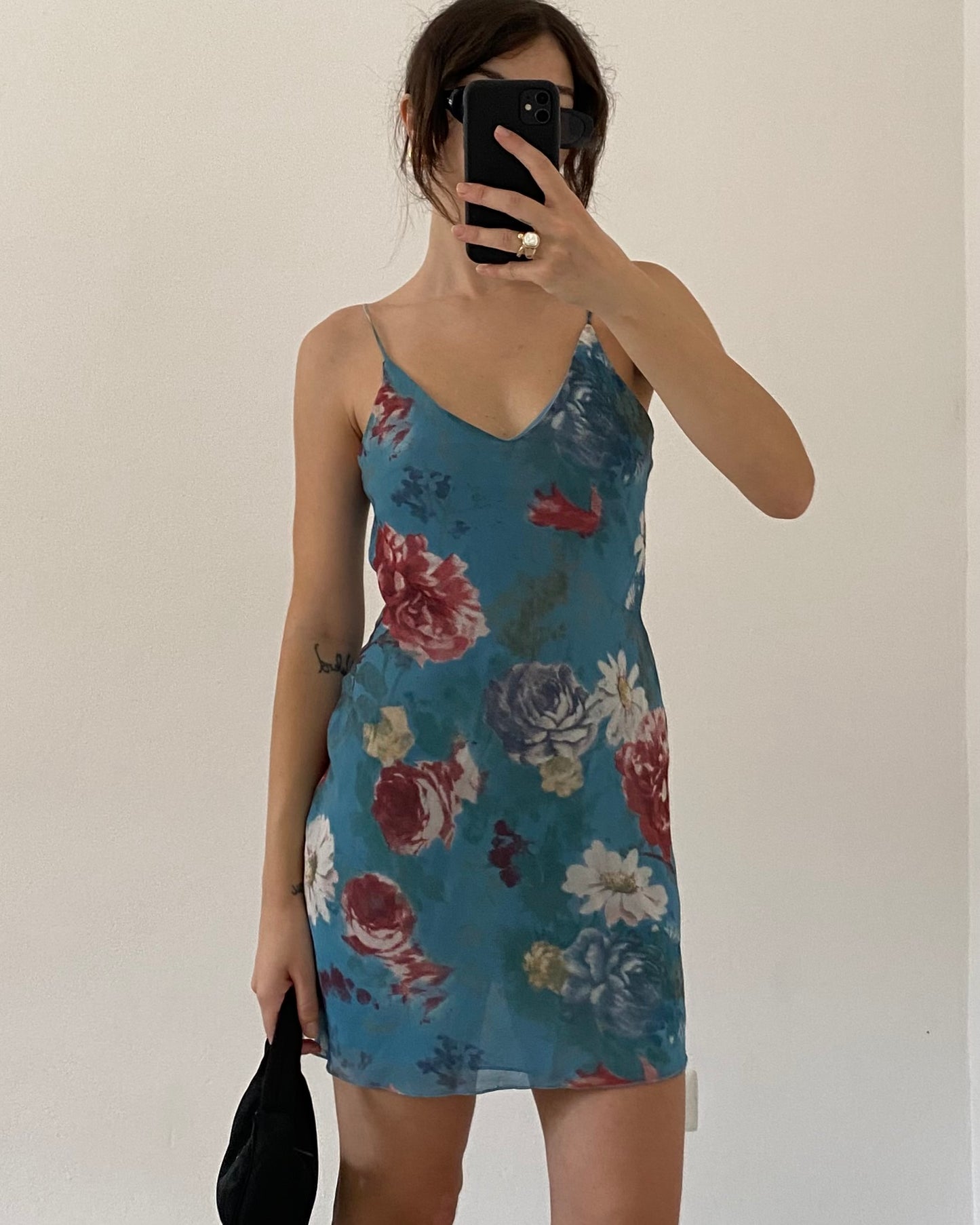 00s floral mini dress