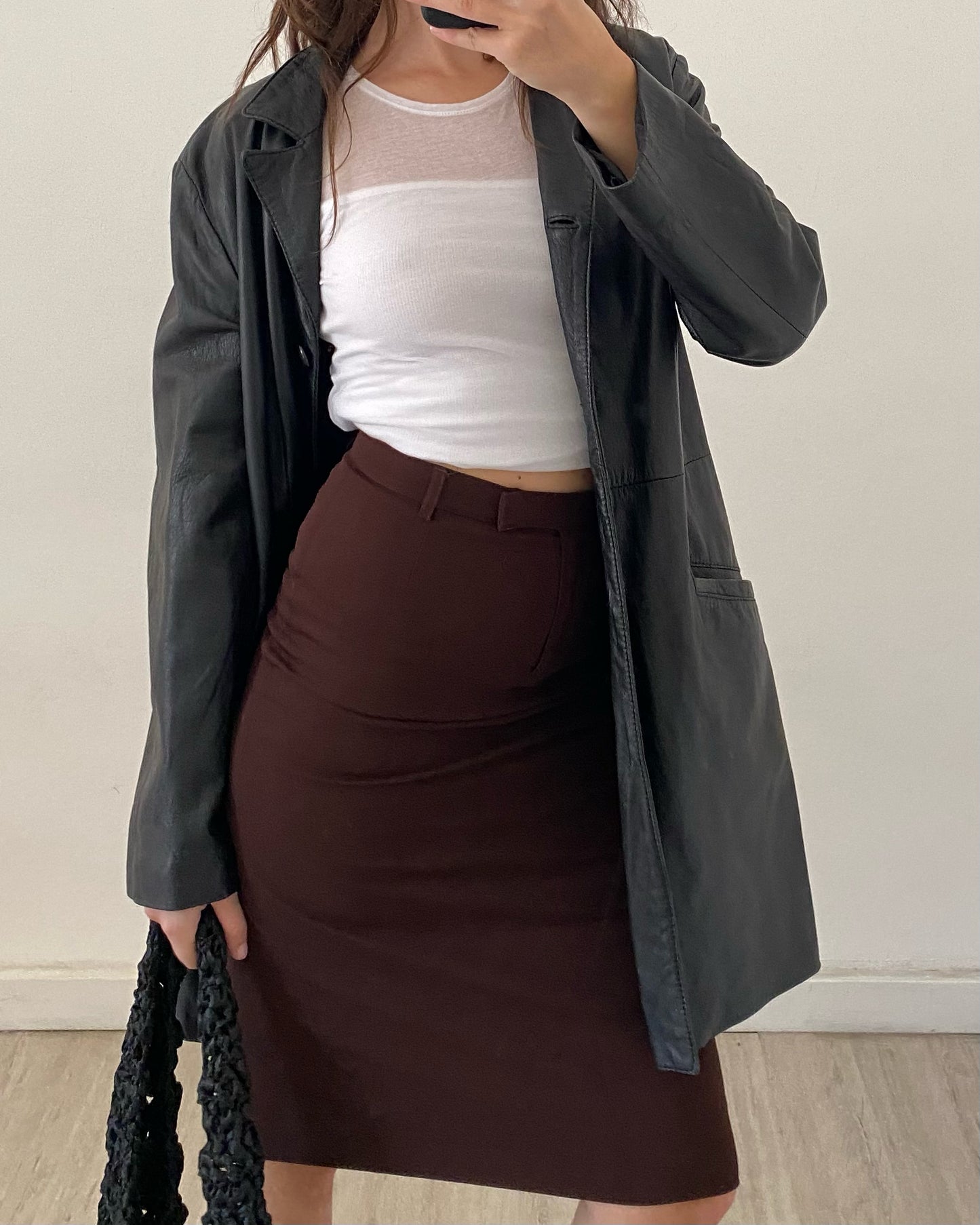 Brown midi skirt