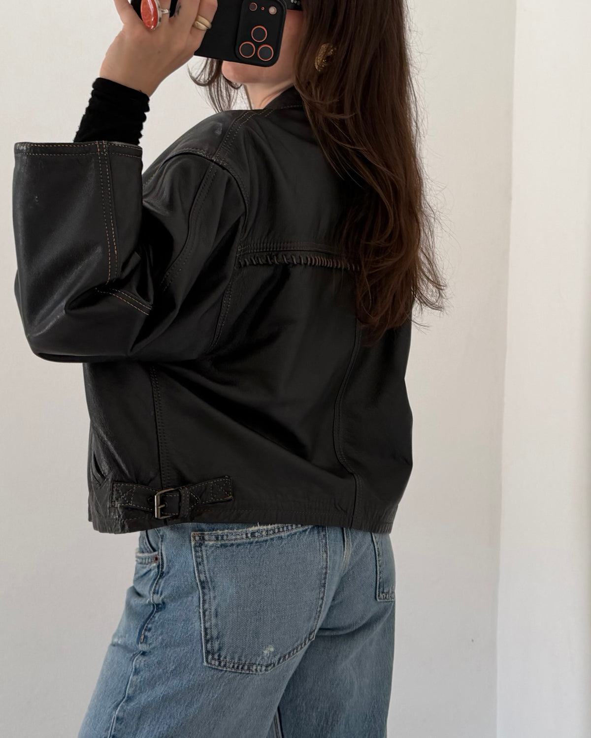 90s leather bomber jacket