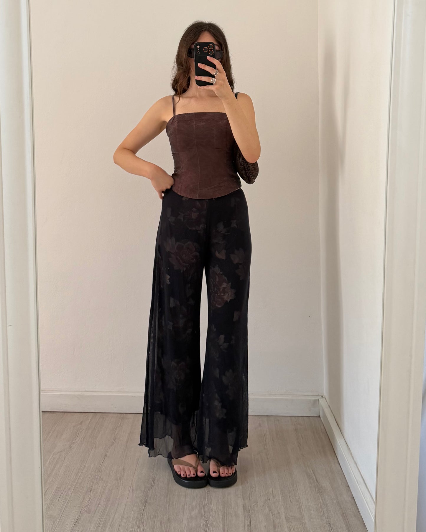 Micro mesh double layered trousers