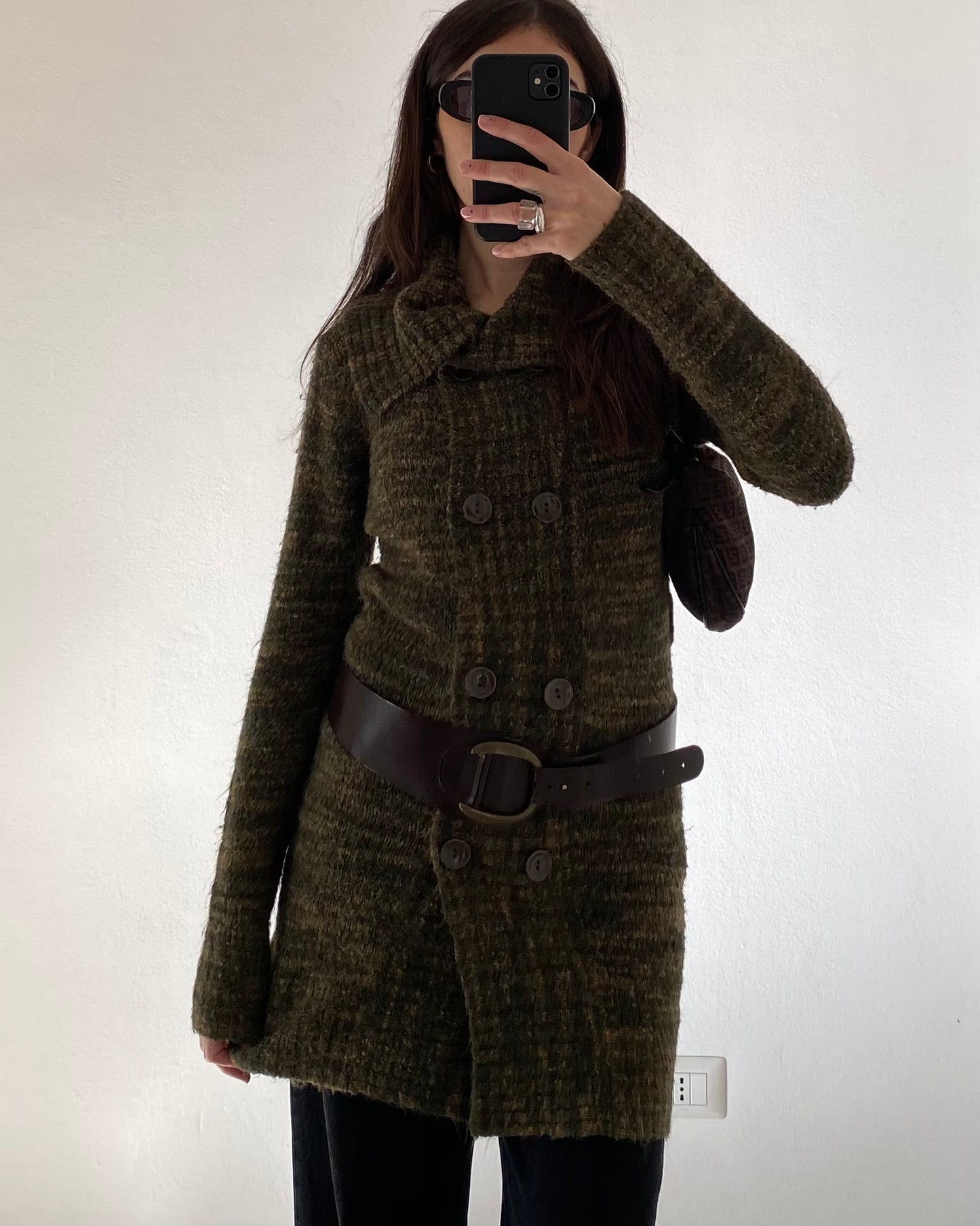 Long knitted cardigan