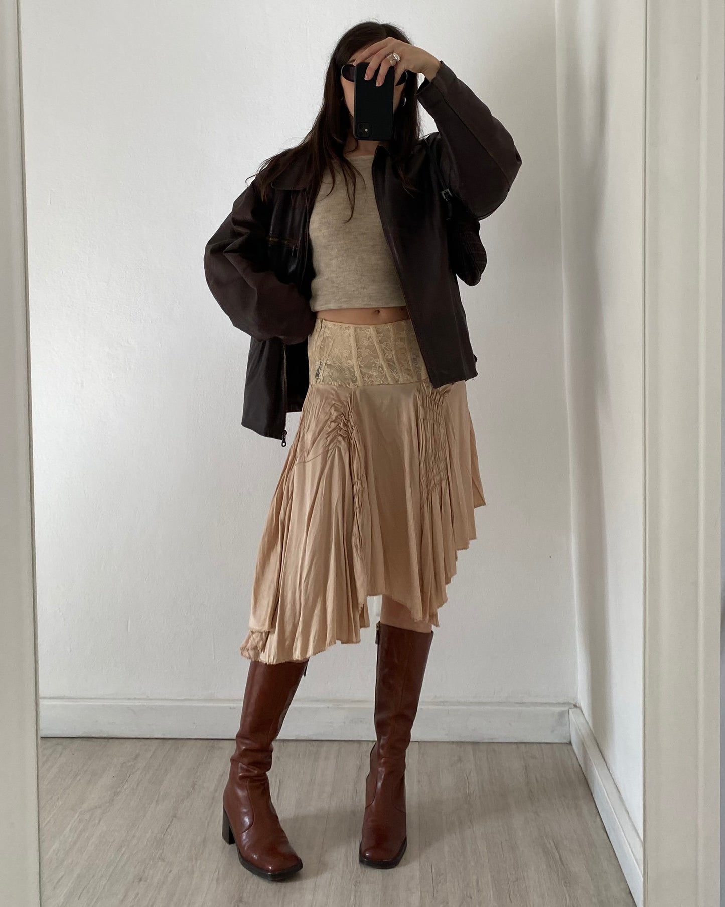 Square toe leather boots