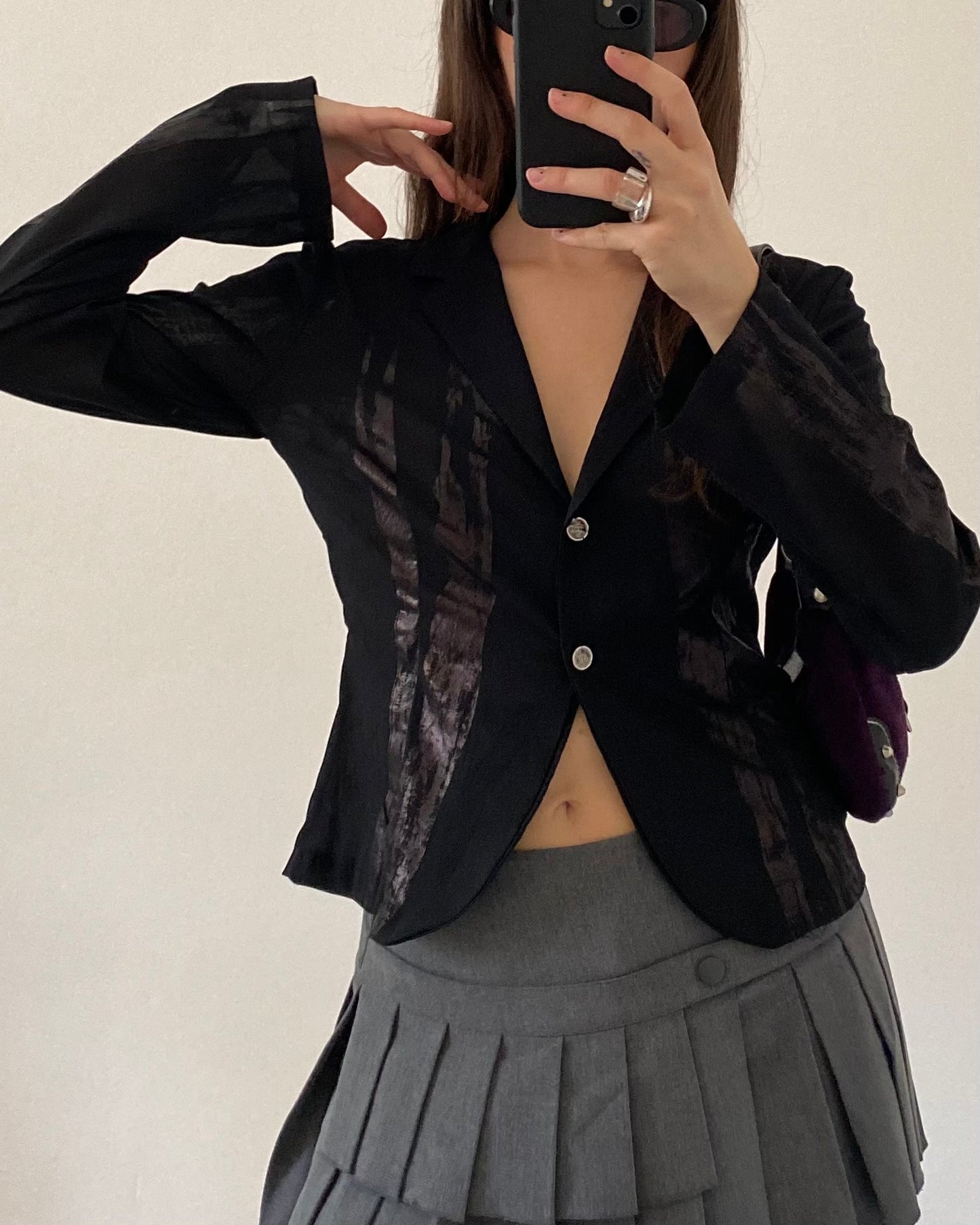 00s sheer blazer top