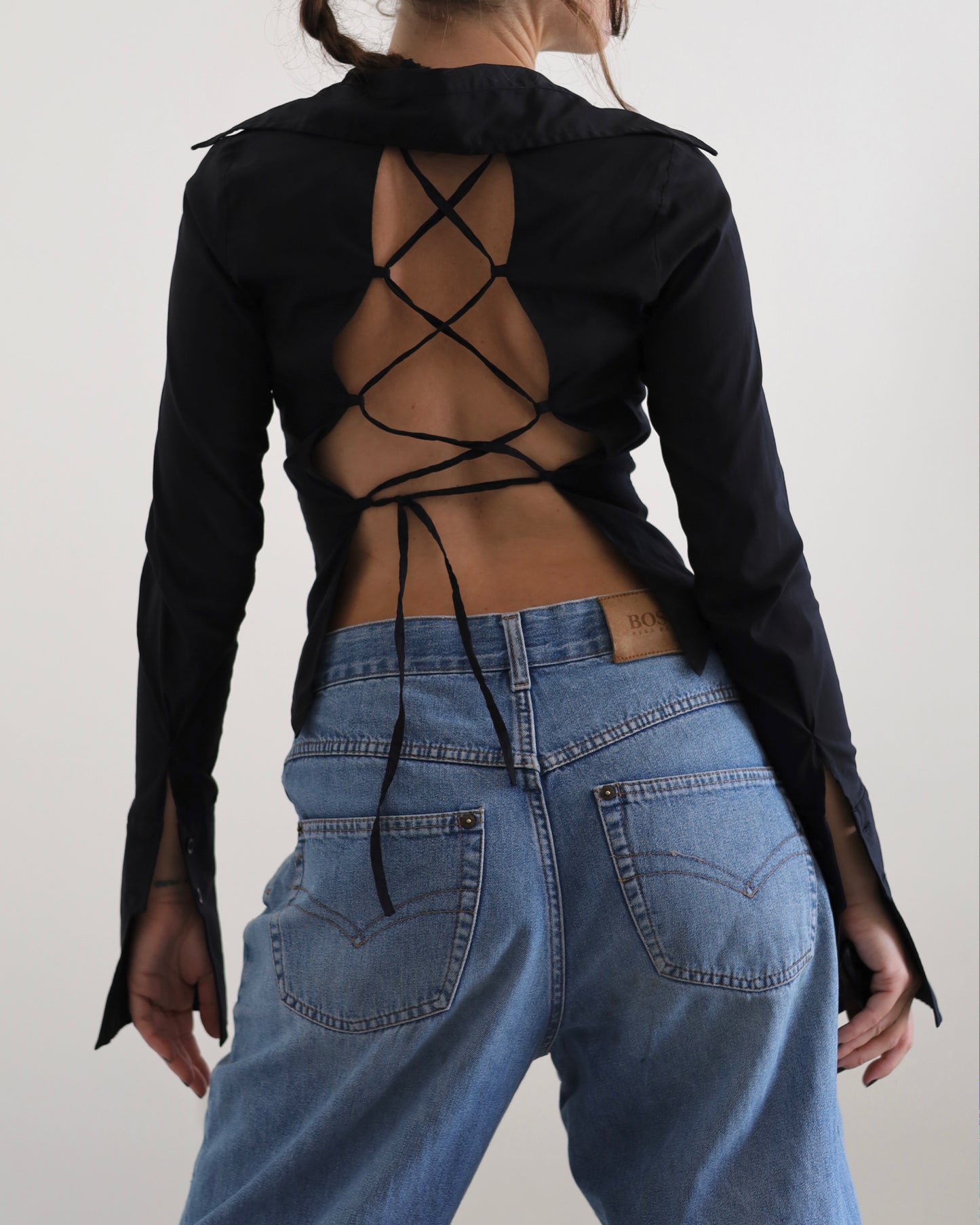 Y2k backless shirt