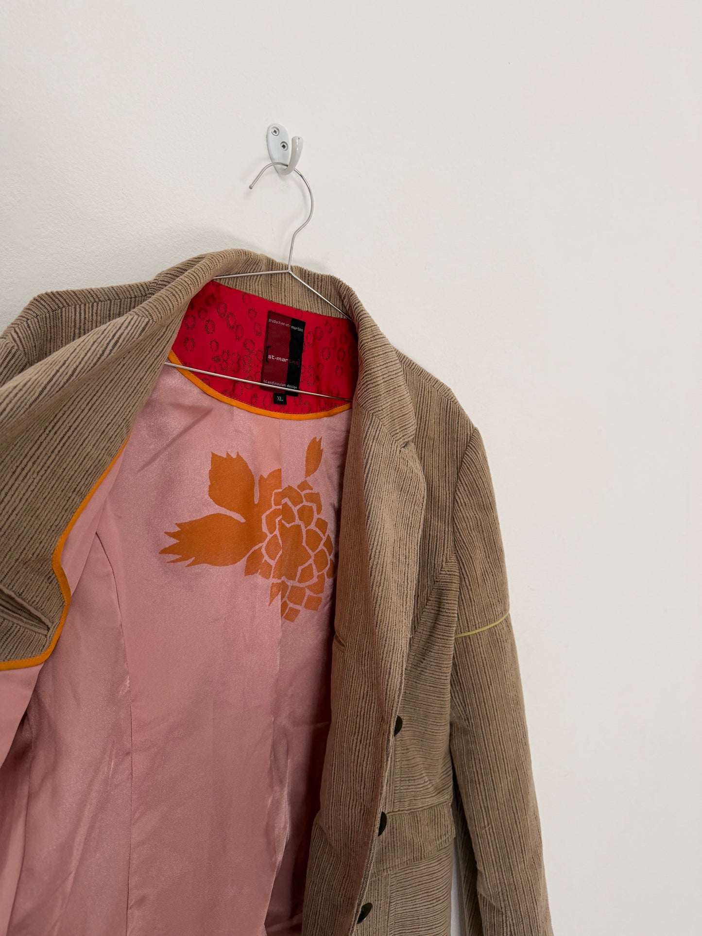 00s cord blazer with embroidery