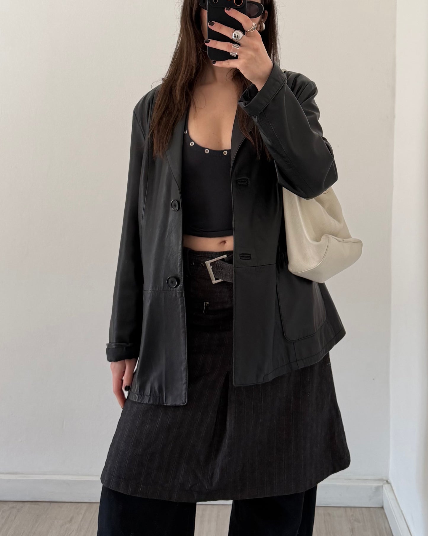 Y2k pinstripe midi skirt