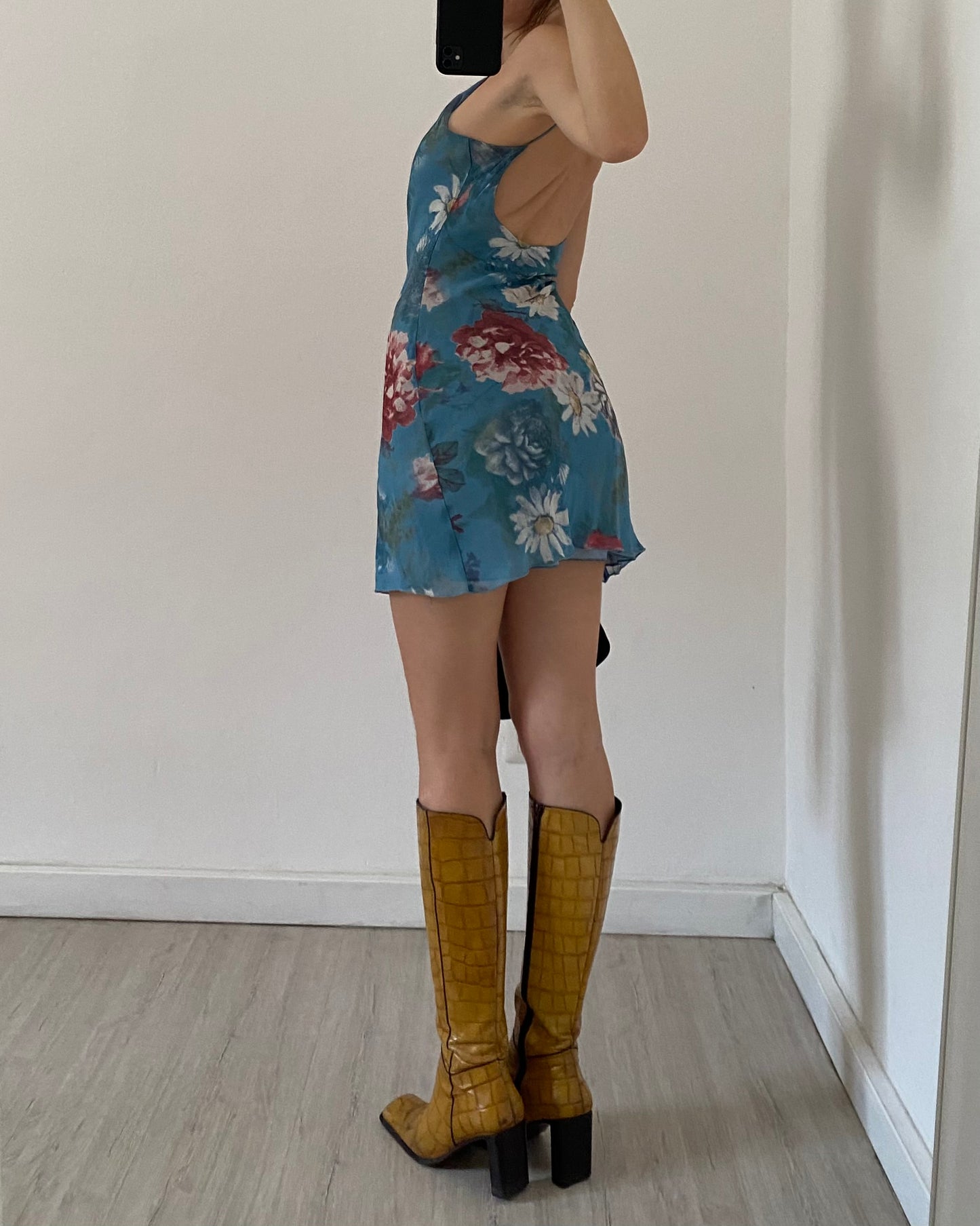 00s floral mini dress