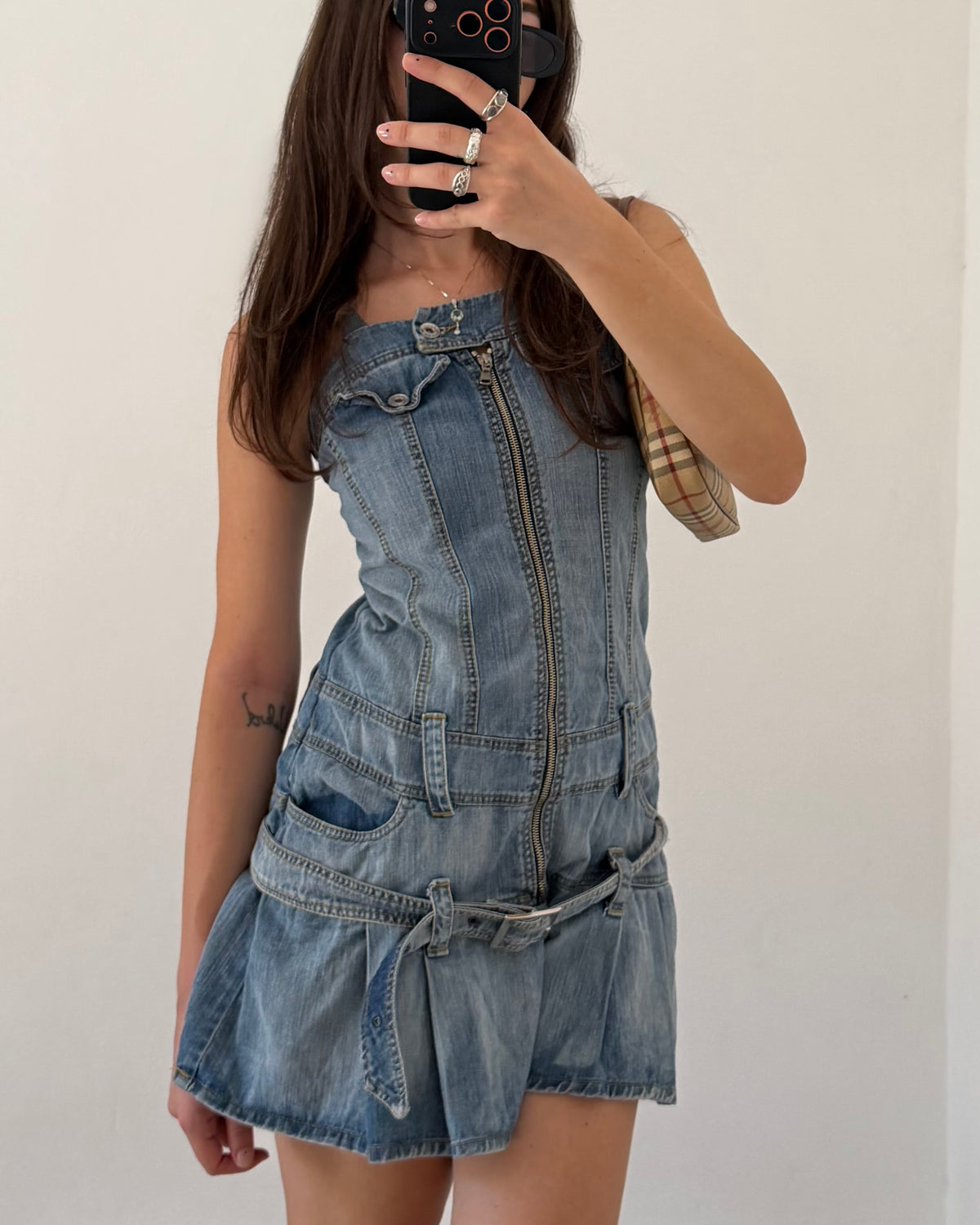 y2k denim mini dress