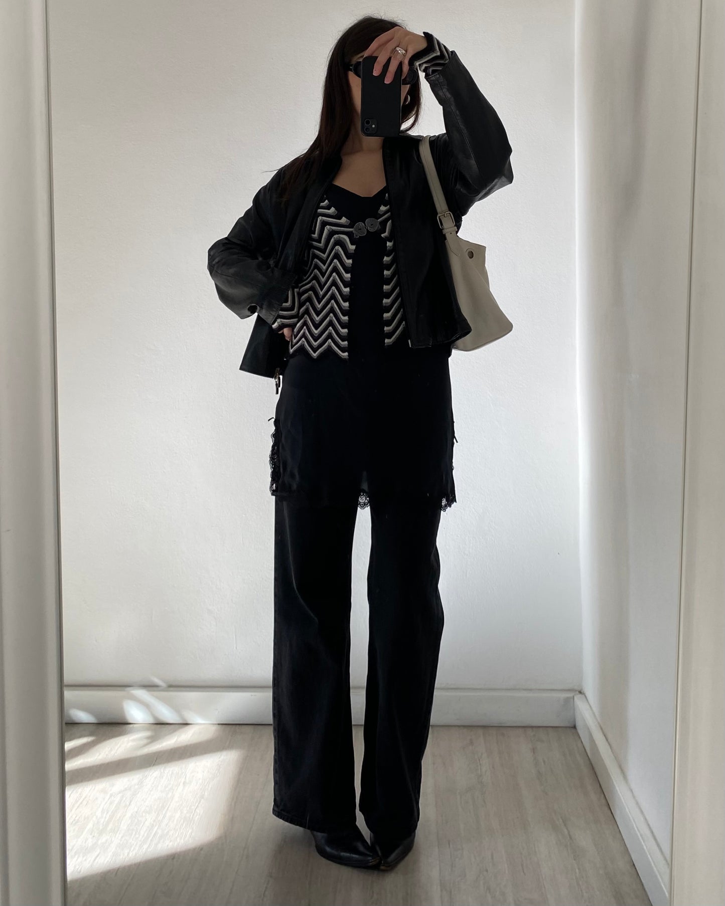 Striped knit cardigan