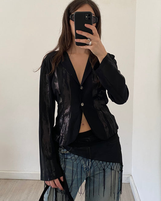 00s sheer blazer top