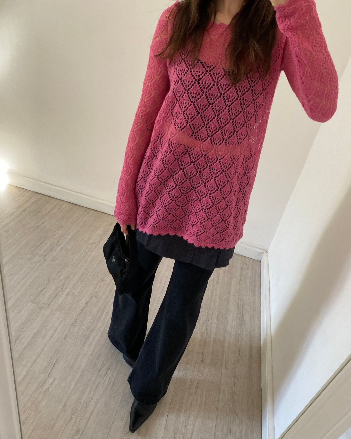 Pink mohair sweater