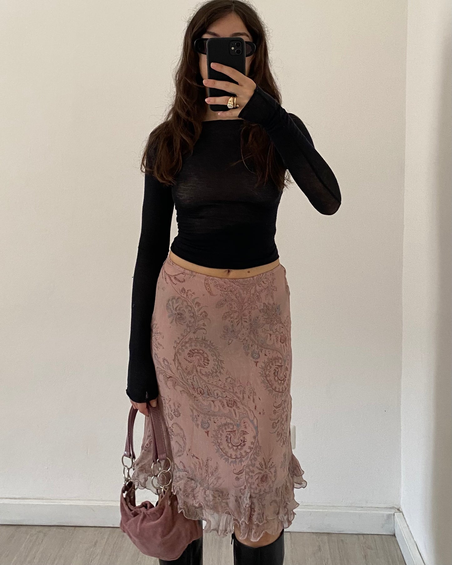 00s silk skirt