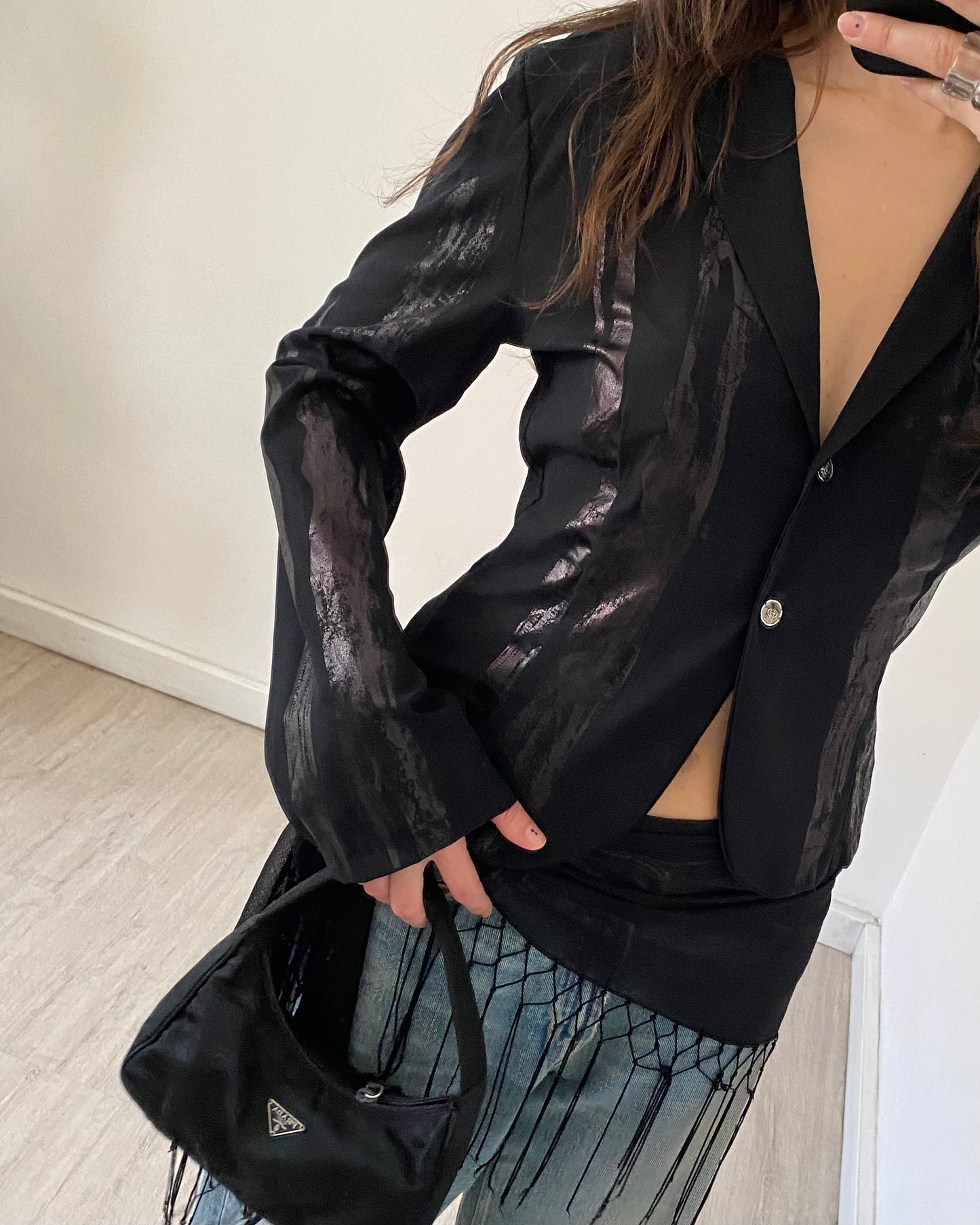 00s sheer blazer top