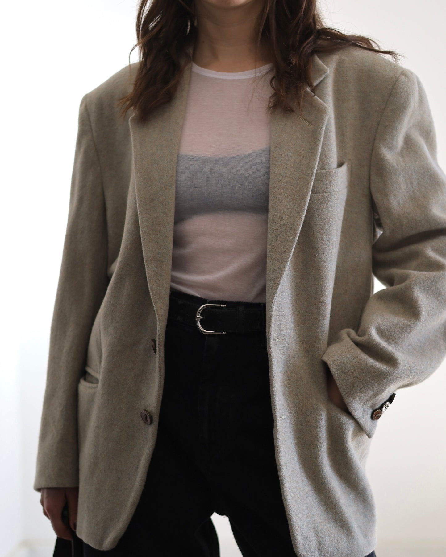 Neutral wool blazer