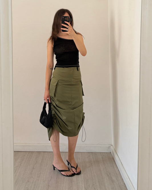 Cargo skirt with drawstrings