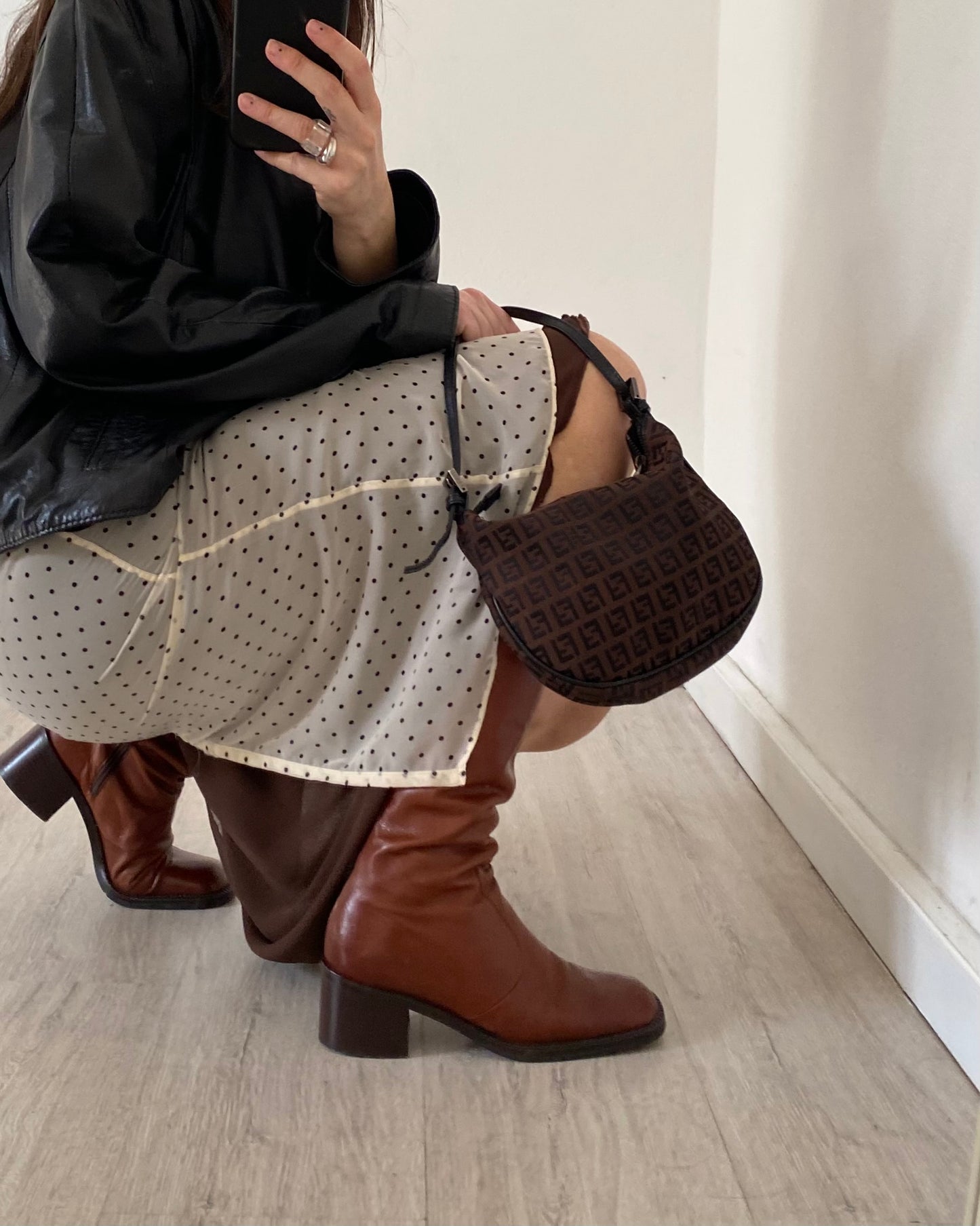 Square toe leather boots