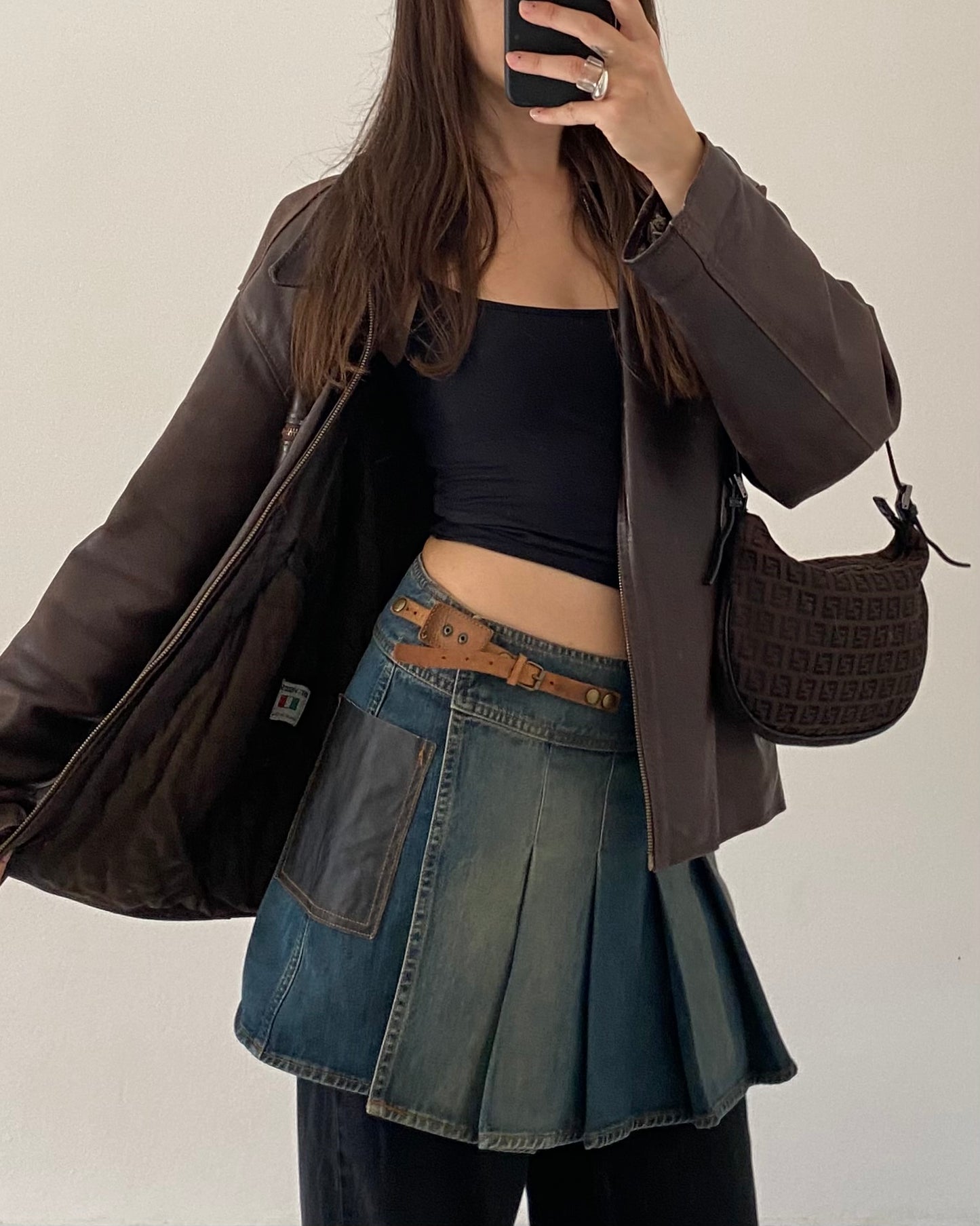 00s pleated denim skirt by Guess