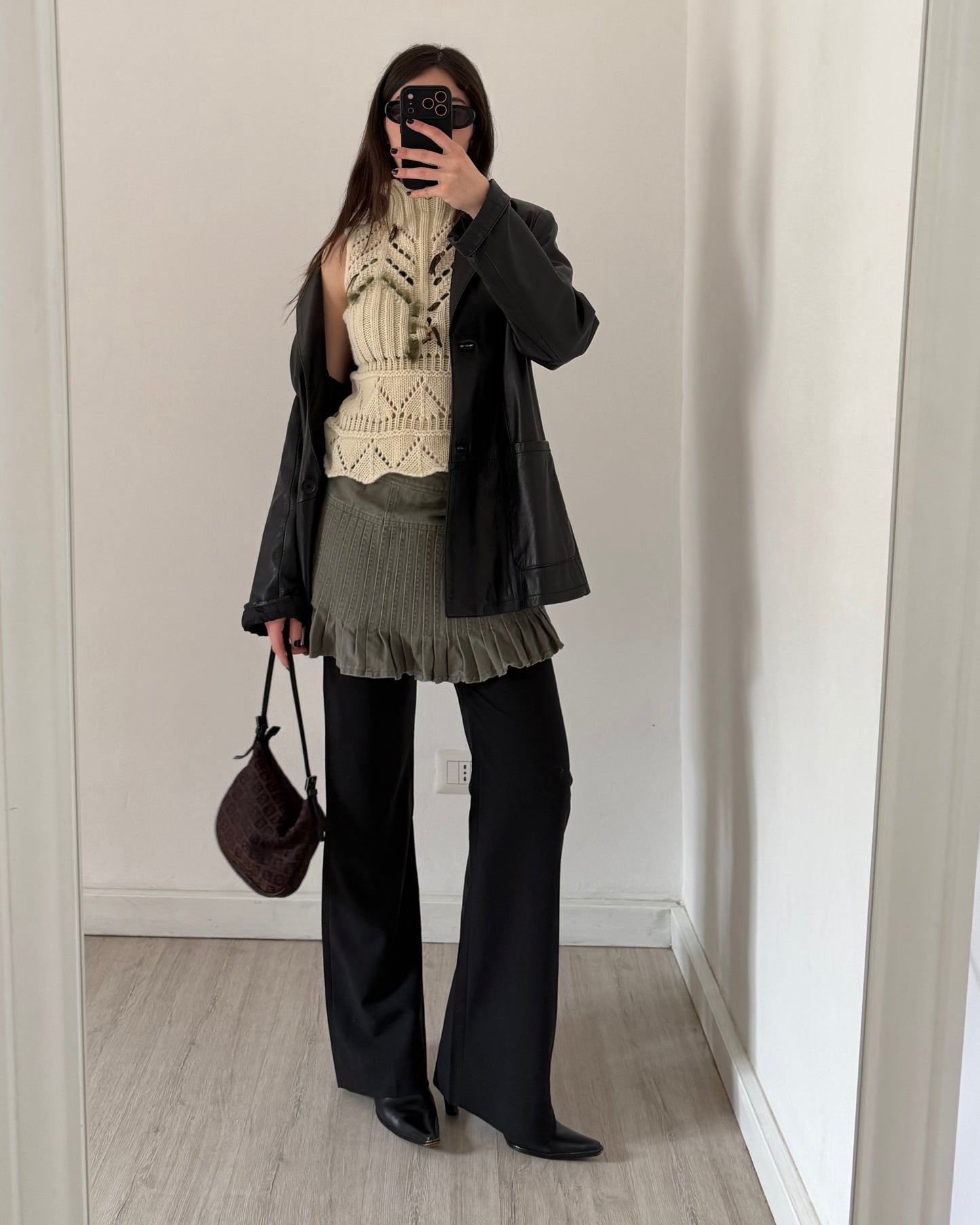 Knit micro mesh top