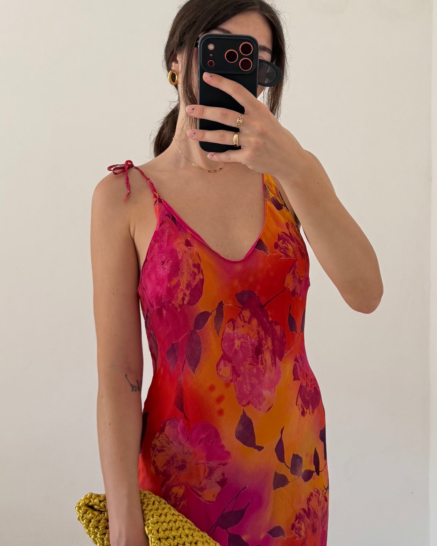 Pure silk asymetric dress