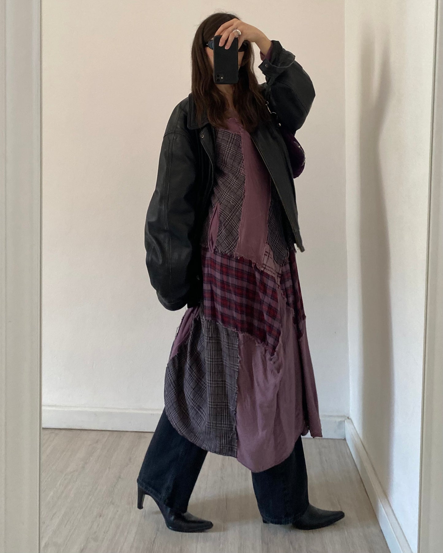 Patchwork asymmetric dress