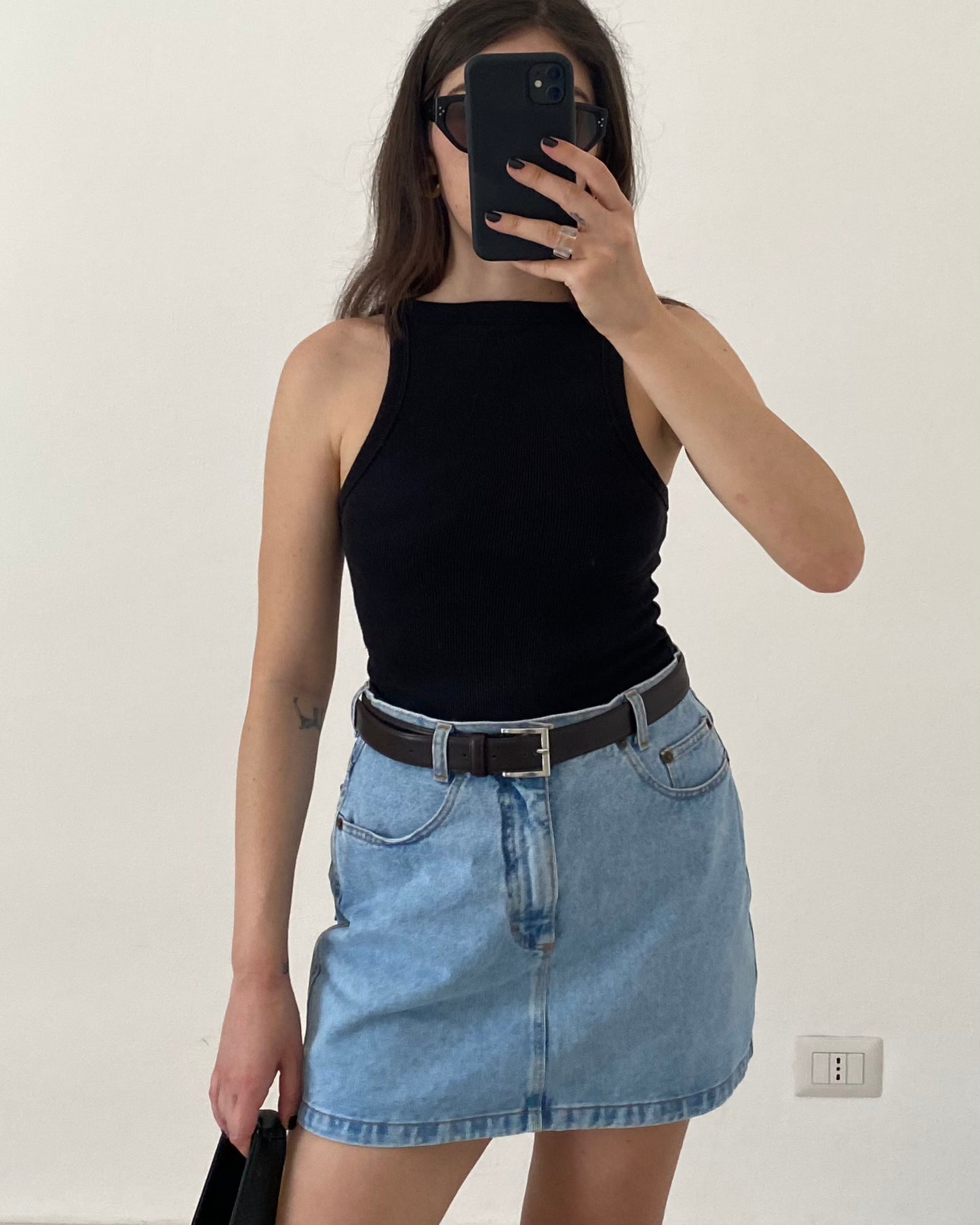 90s denim mini skirt