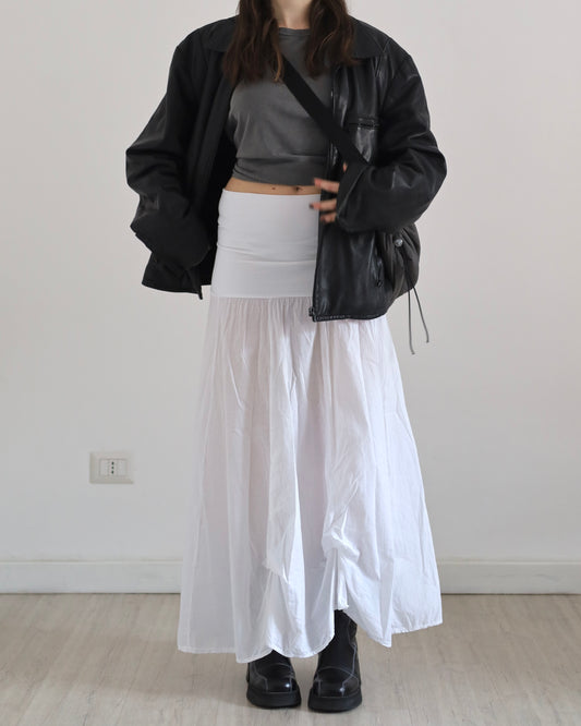 Cotton ruched skirt