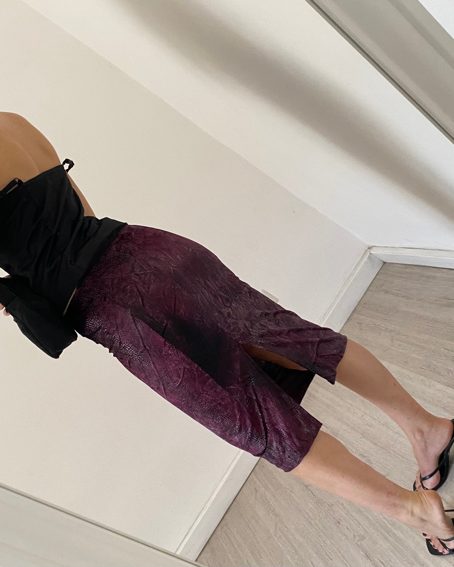 Snakeskin velour skirt