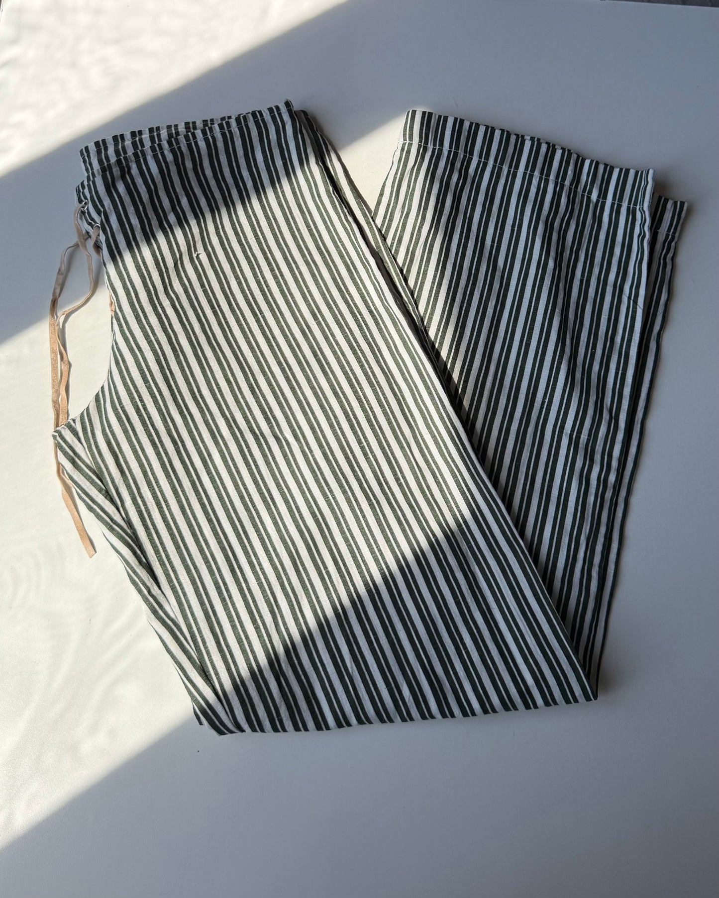 Linen striped trousers
