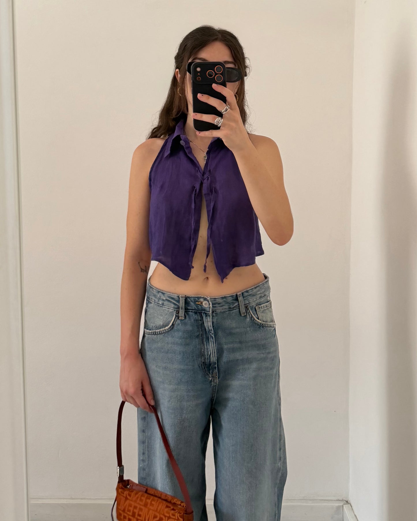 cut out linen top
