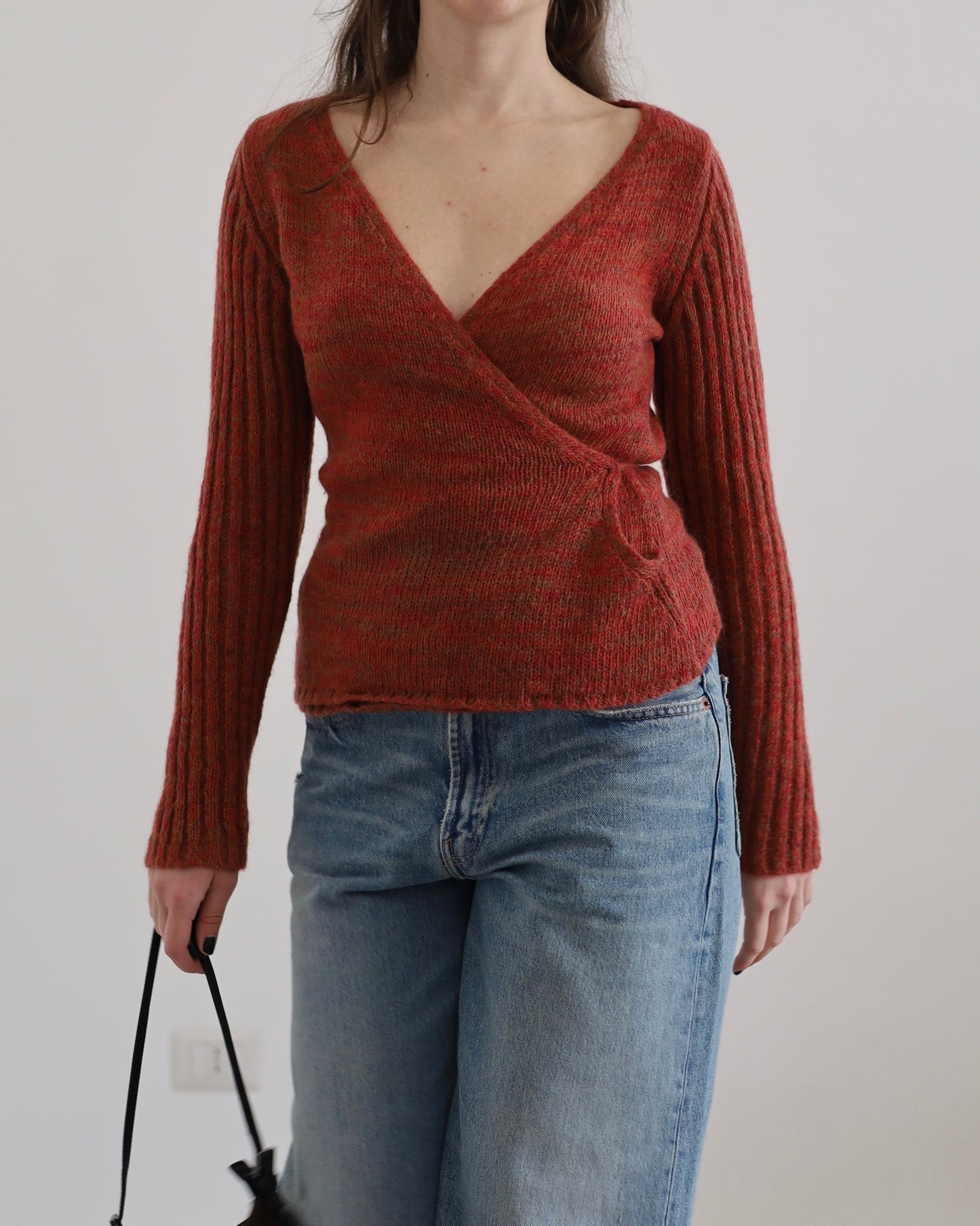 Knit wrap top