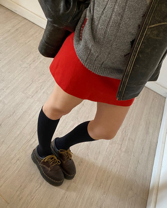 Red wool skirt