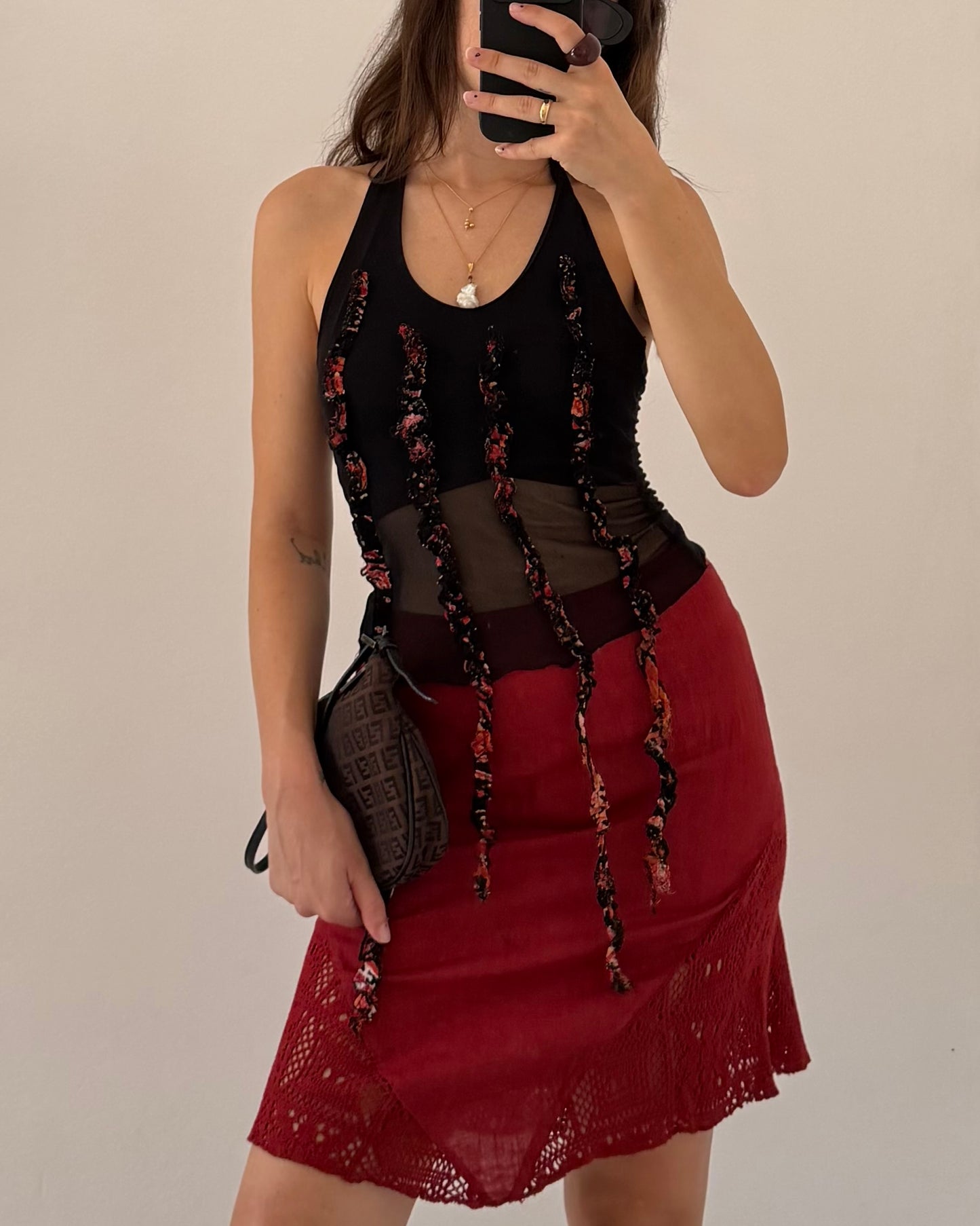 Silk linen skirt