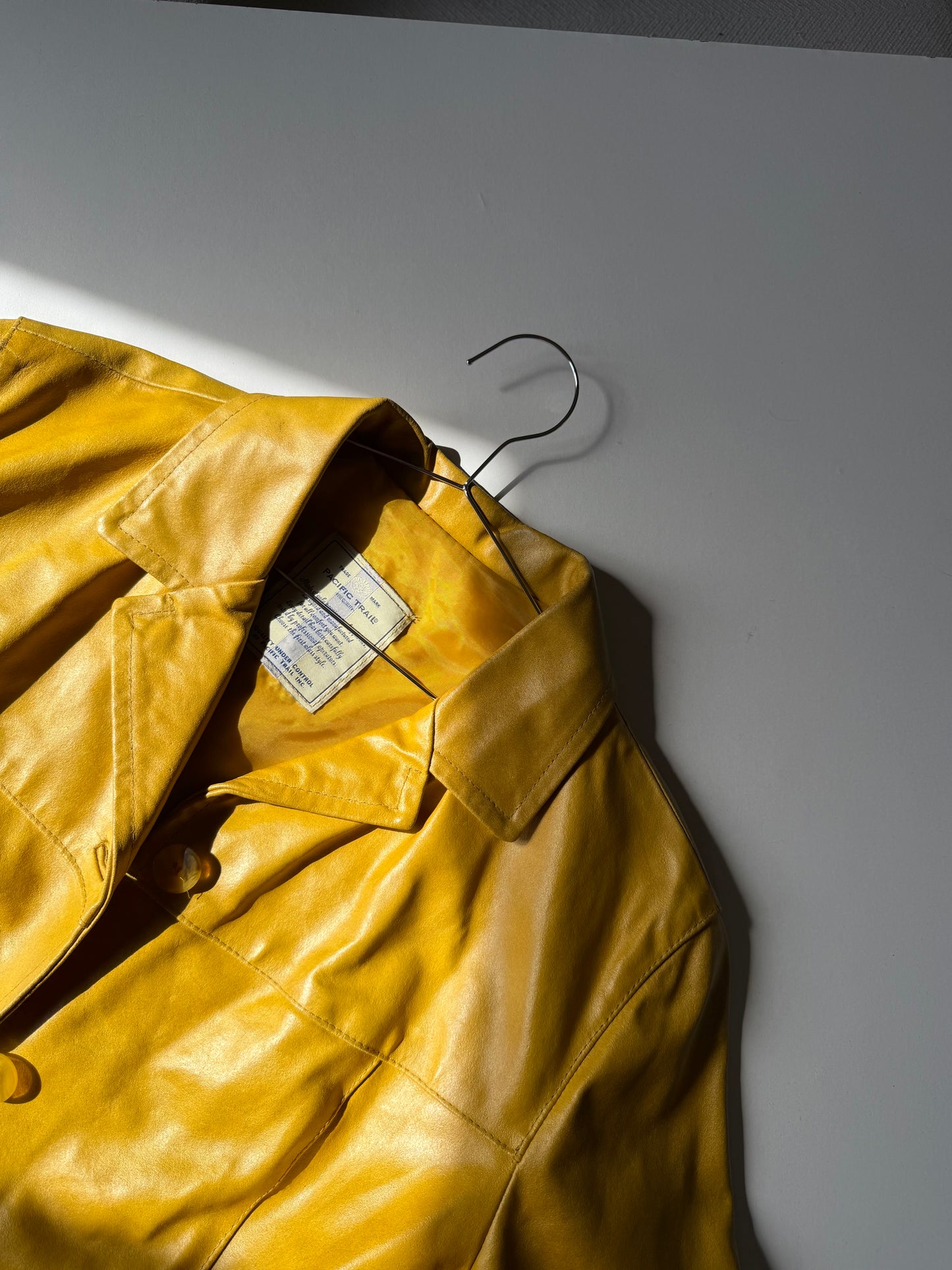 Mustard yellow leather jacket