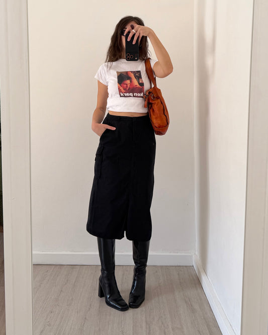 00s black cargo skirt