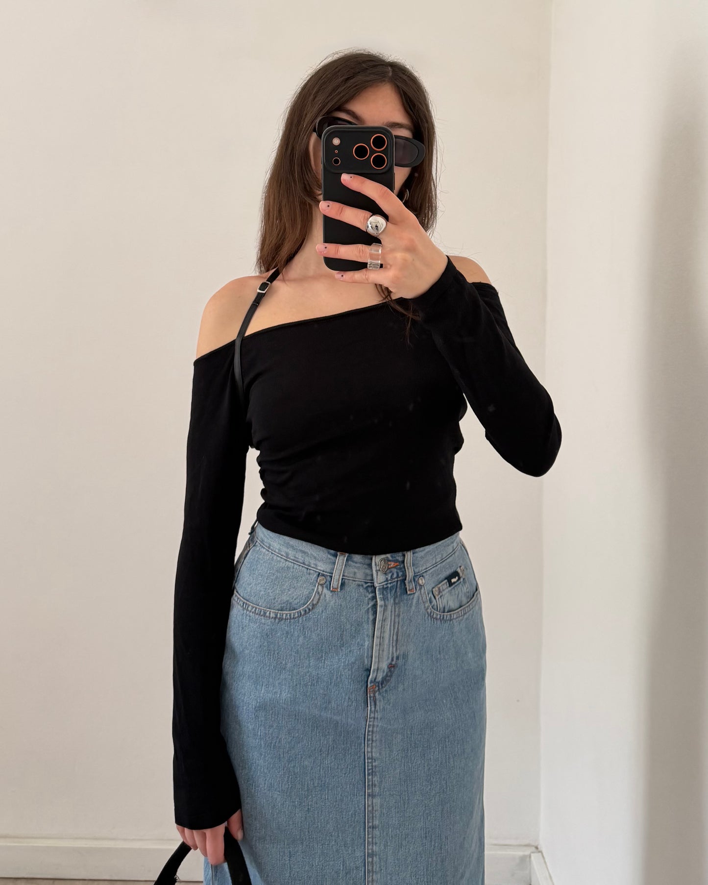 90s Gas longuette denim skirt