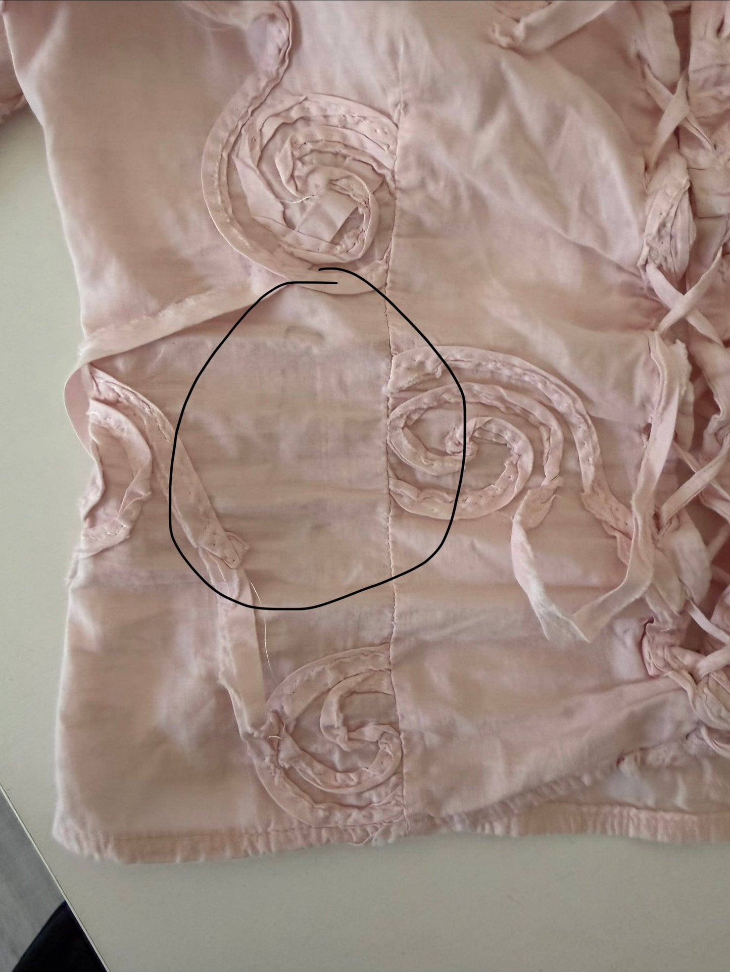 Embroidered baby pink shirt