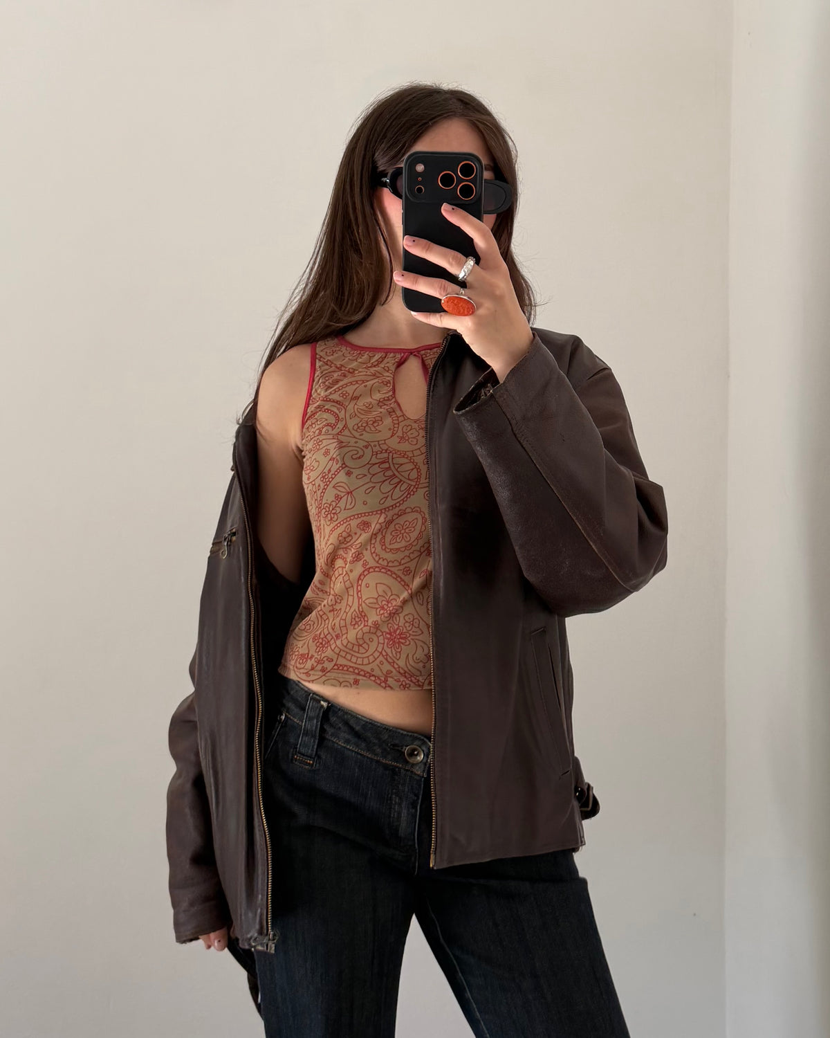 00s sheer printed top