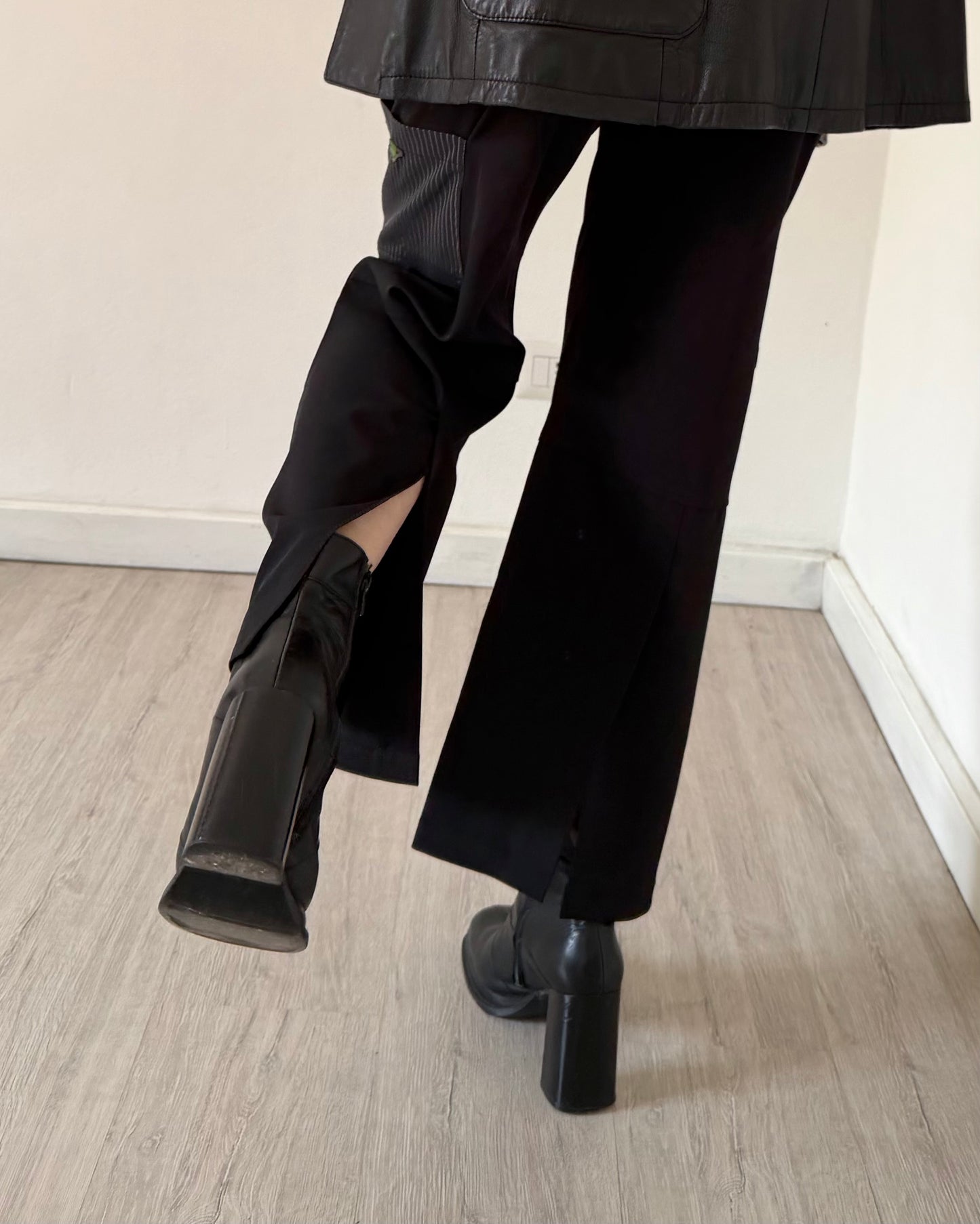 00s wide leg pinstripe trousers