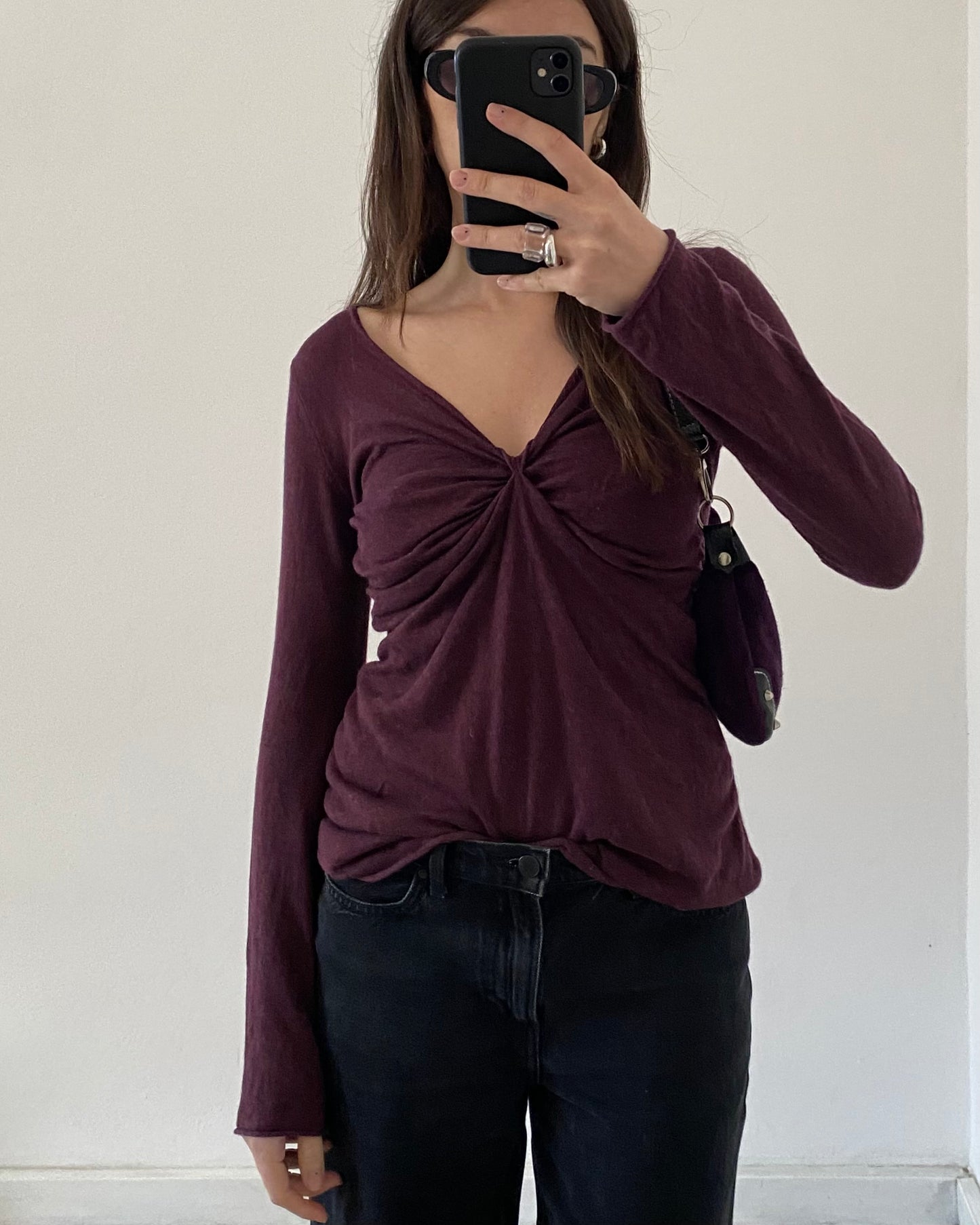 Cashmere&silk knit top