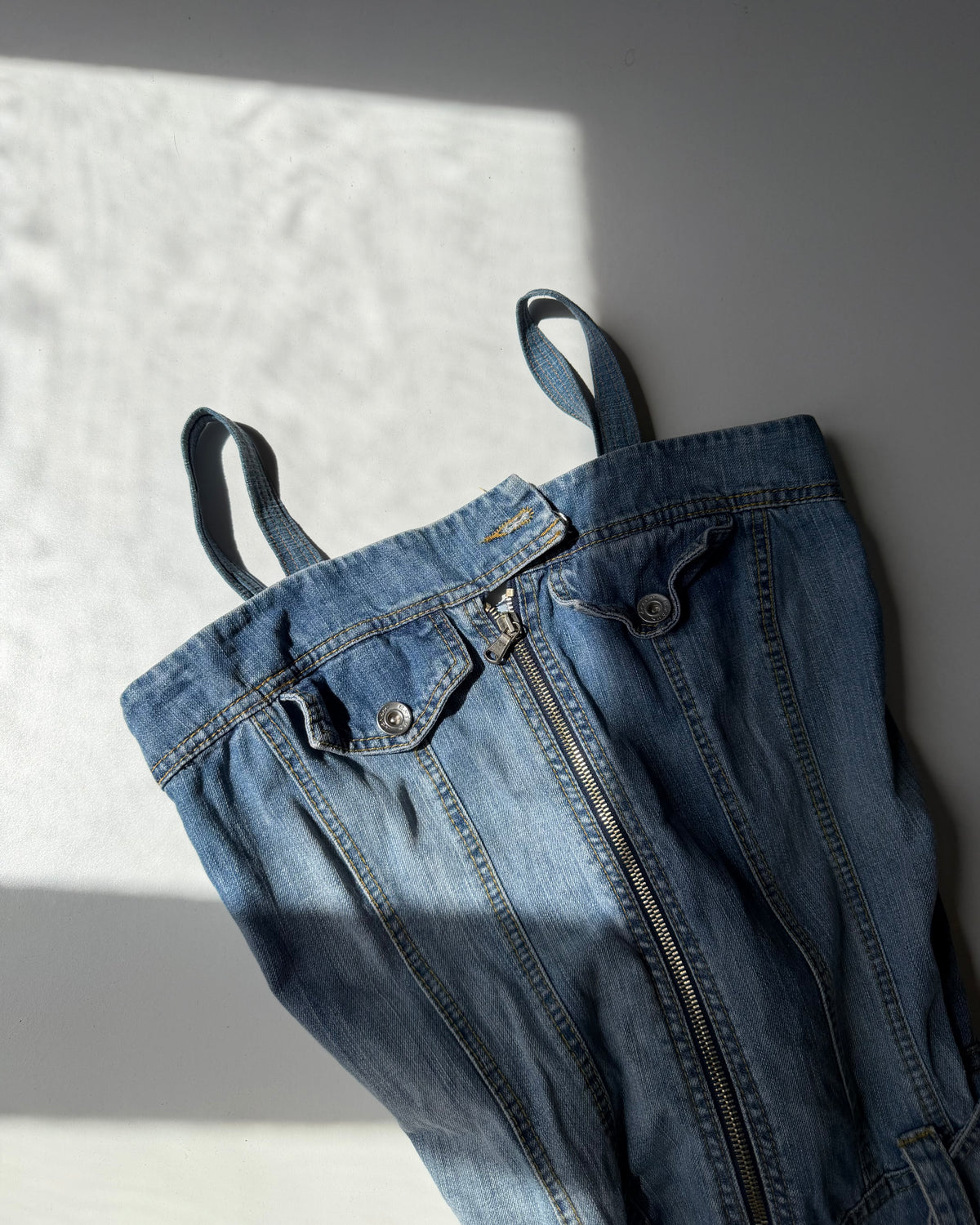y2k denim mini dress