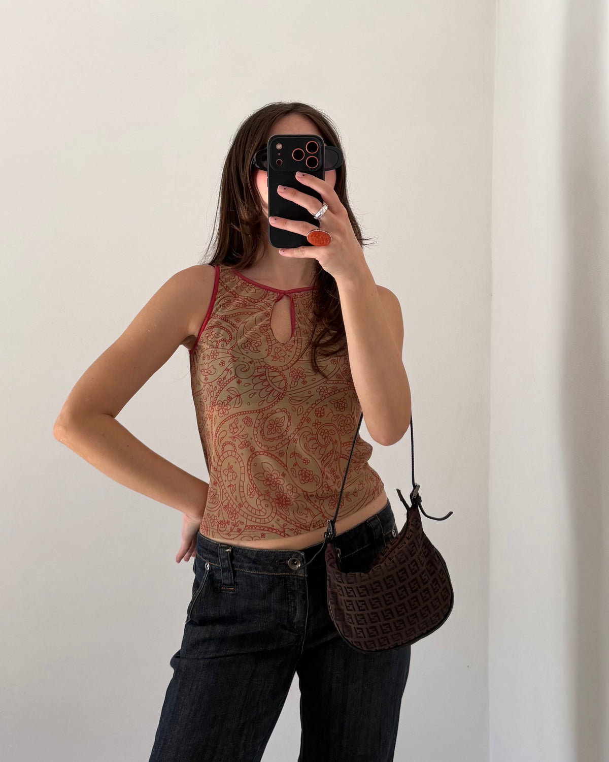 00s sheer printed top