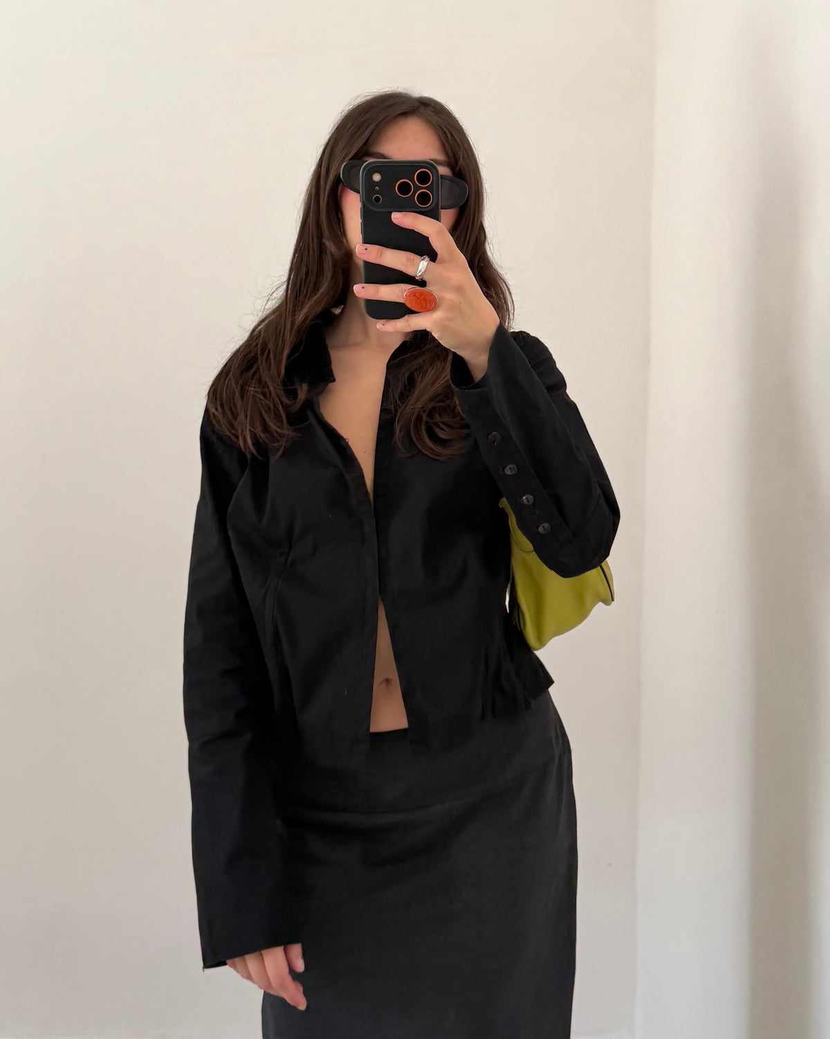 Y2k black fitted shirt