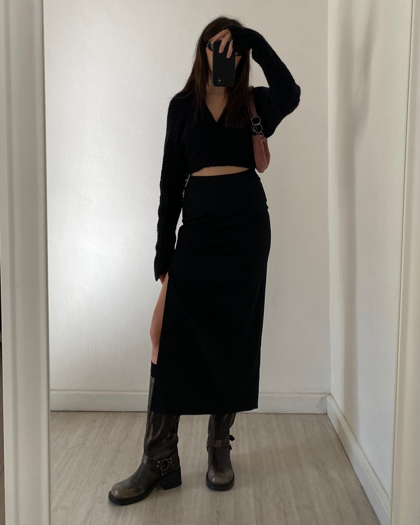 00s black maxi skirt