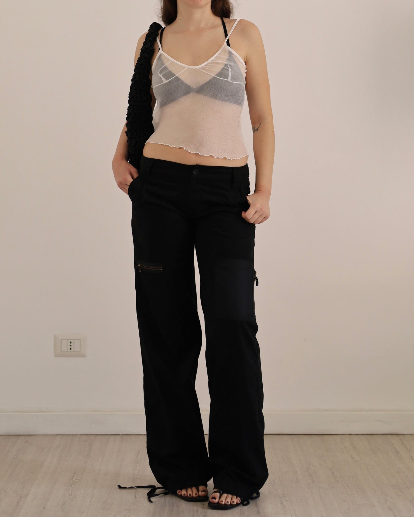 00s black cargo trousers