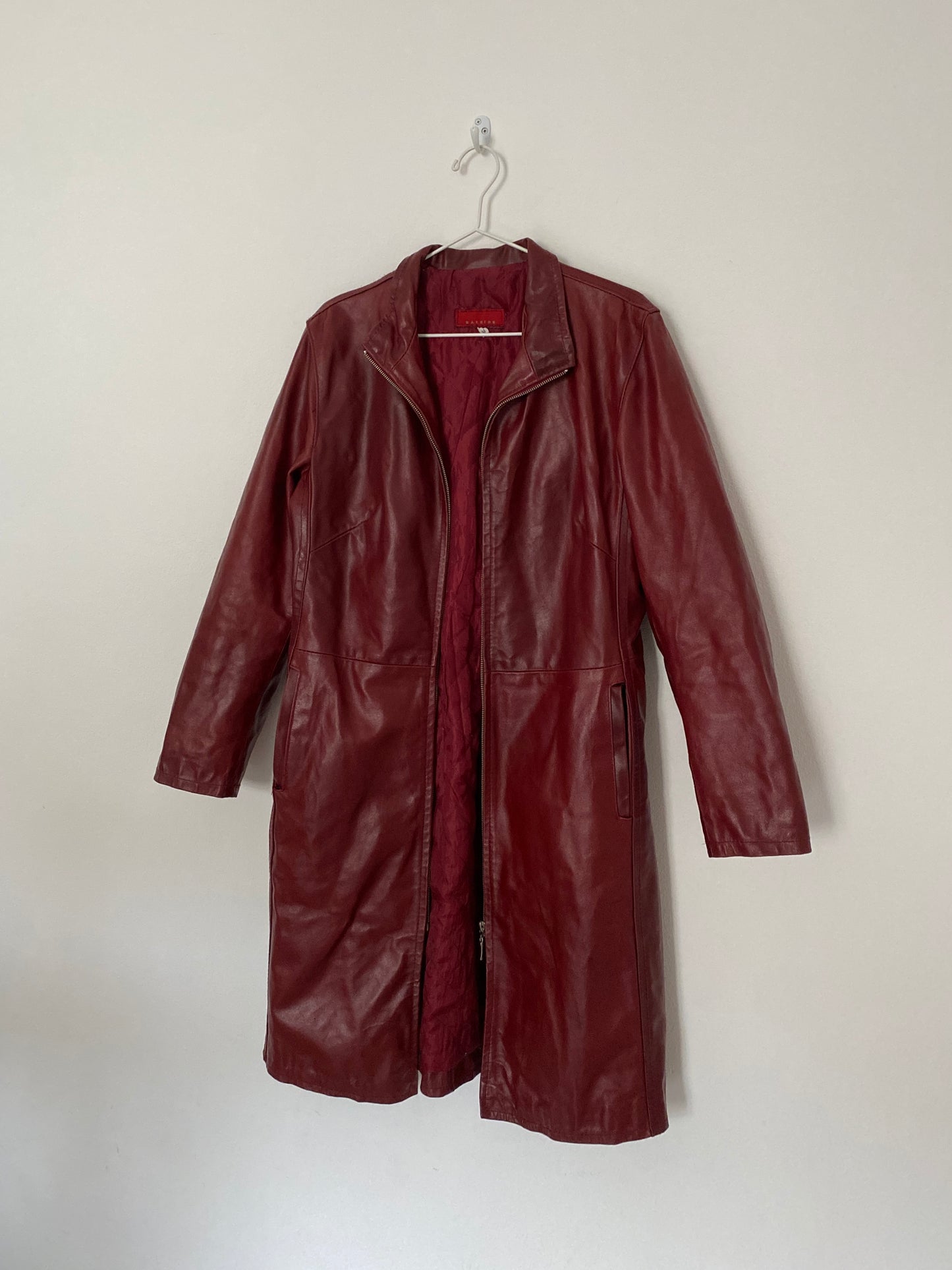 Cherry red leather jacket