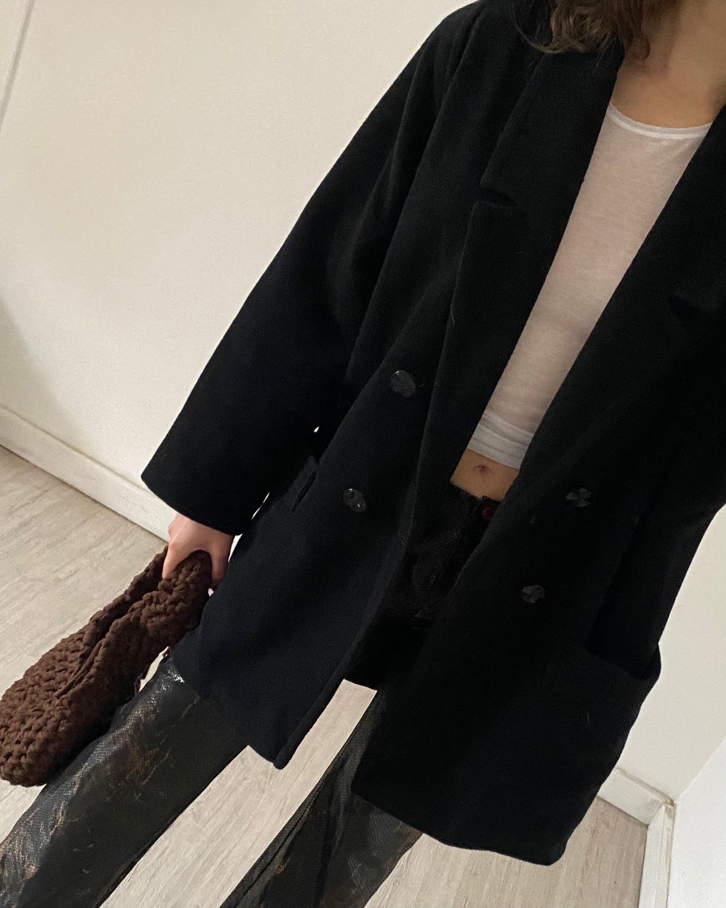 Black wool coat