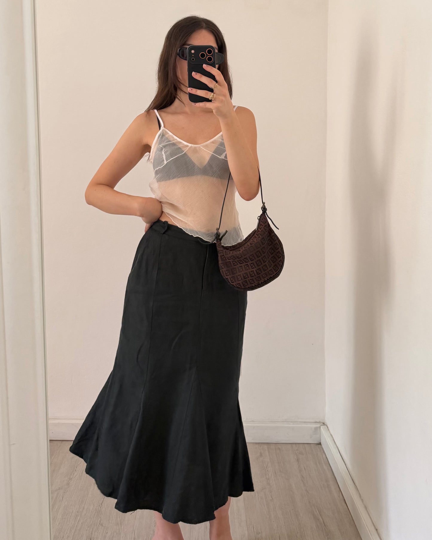 Max Mara linen midi skirt